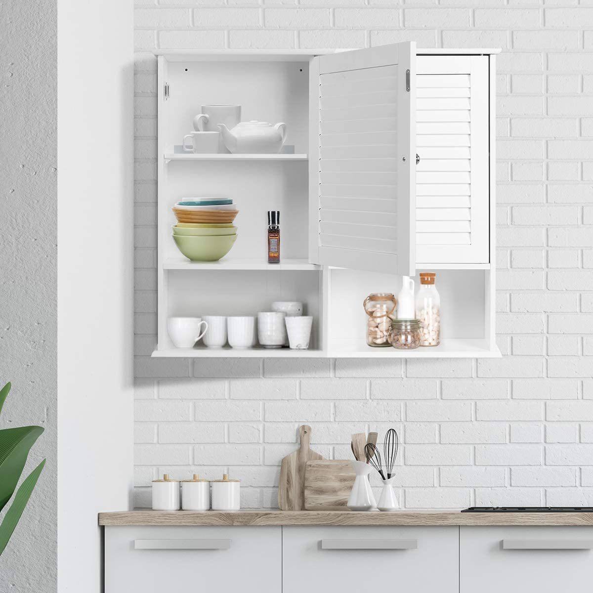 COSTWAY Hängeschrank Badezimmerschrank mit verstellbarem Einlegeboden günstig online kaufen