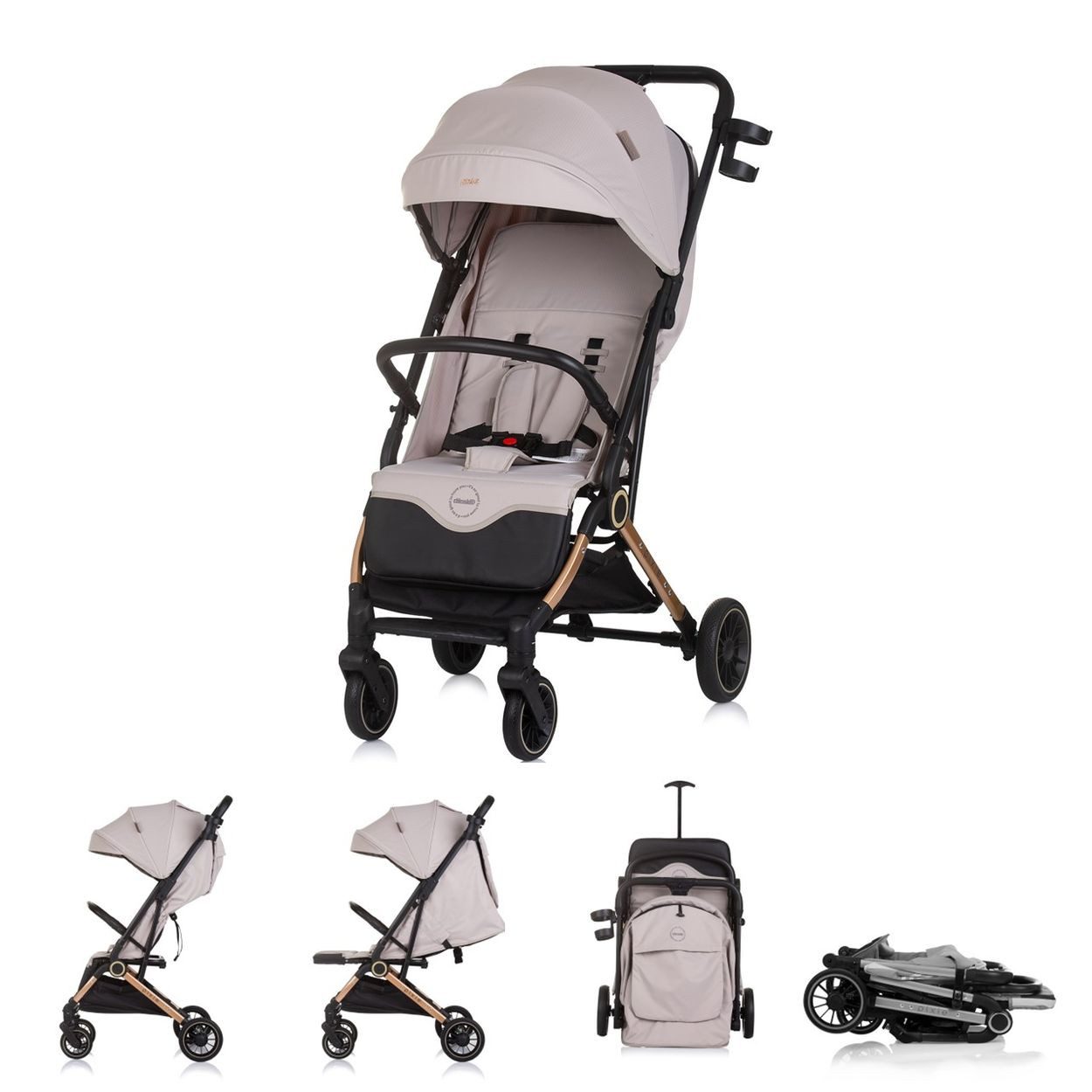 Chipolino Kinder-Buggy Kinderwagen, Buggy Pixie, zusammenklappbar Getränkehalter Korb 22 kg