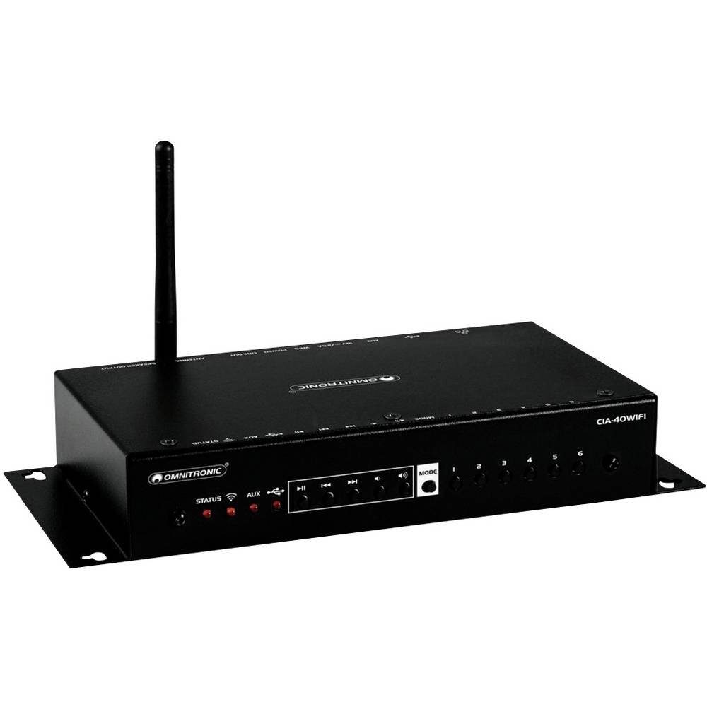 Omnitronic WLAN Multiroom Streaming Verstärkersystem AV-Receiver (AirPlay, DLNA, Internetradio, USB, WLAN) | AV-Receiver
