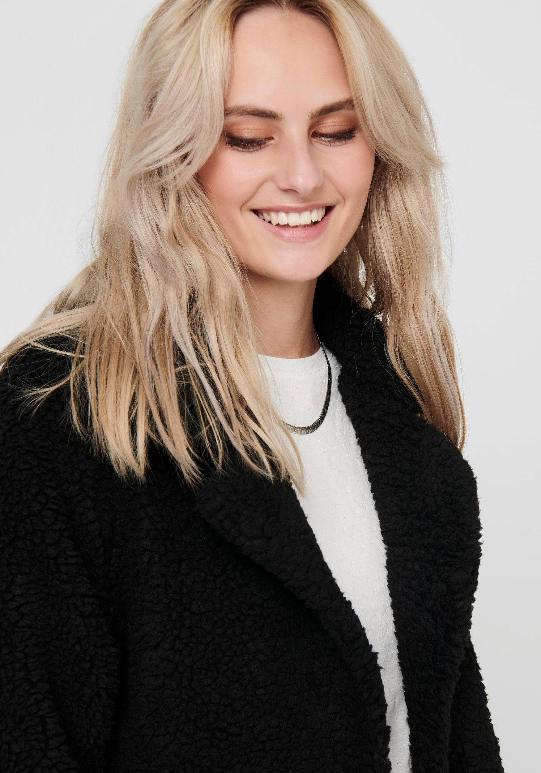 ONLY Kurzmantel ONLAURELIA SHERPA COAT aus Teddyplüsch