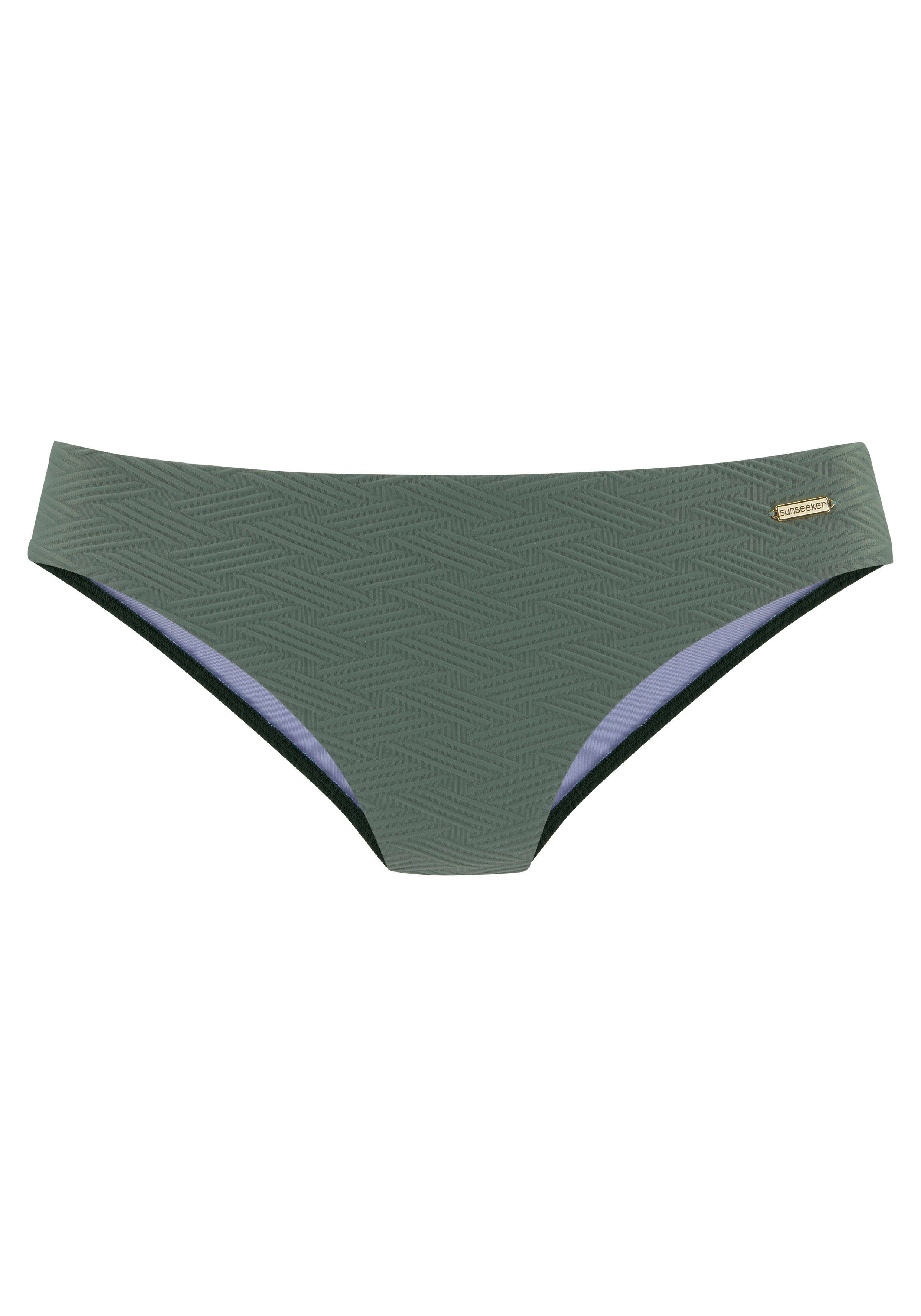 mit Loretta Strukturmuster Bikini-Hose Sunseeker oliv