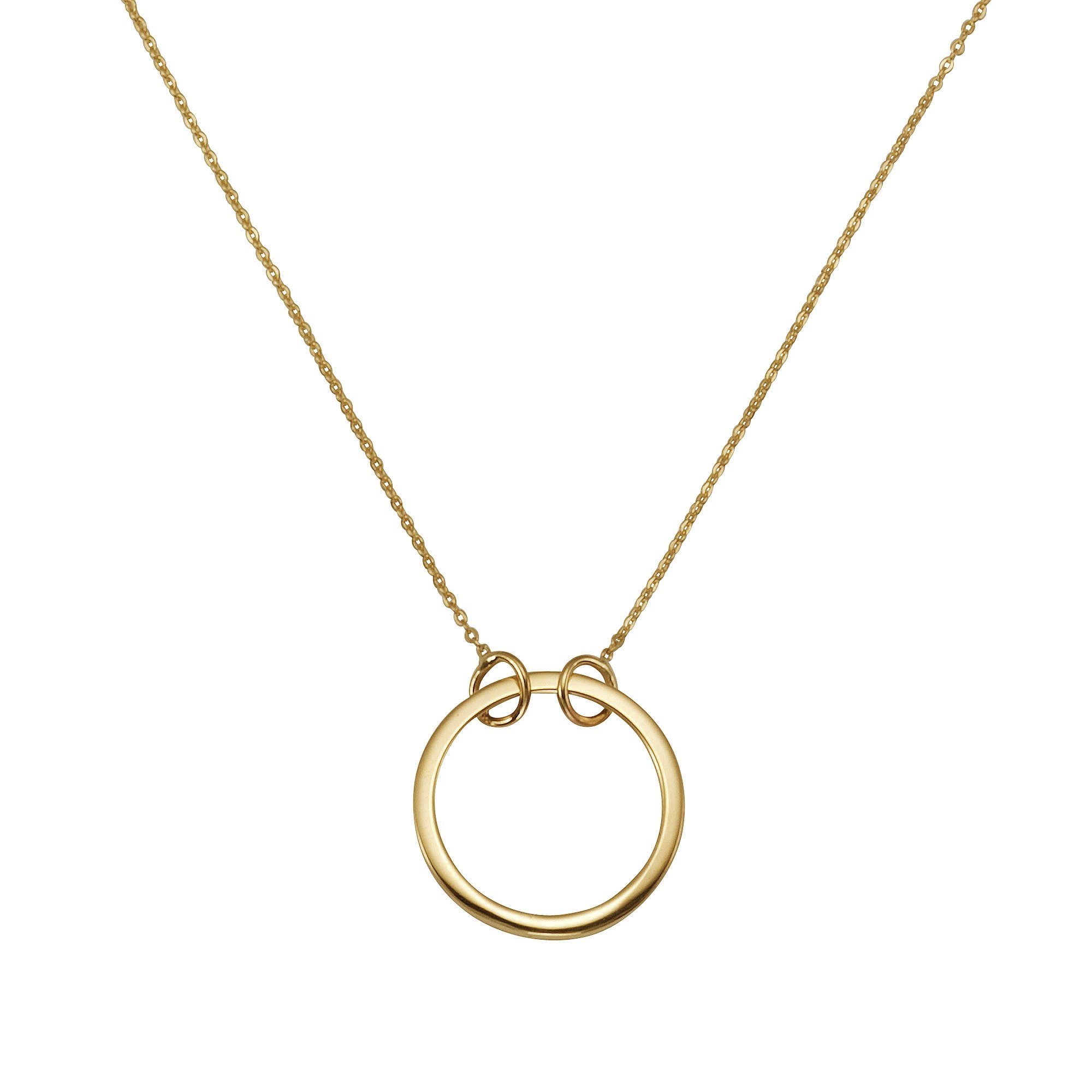 Fascination by Ellen K. Collierkettchen Gold 375 45/42cm lang Kreis Motiv