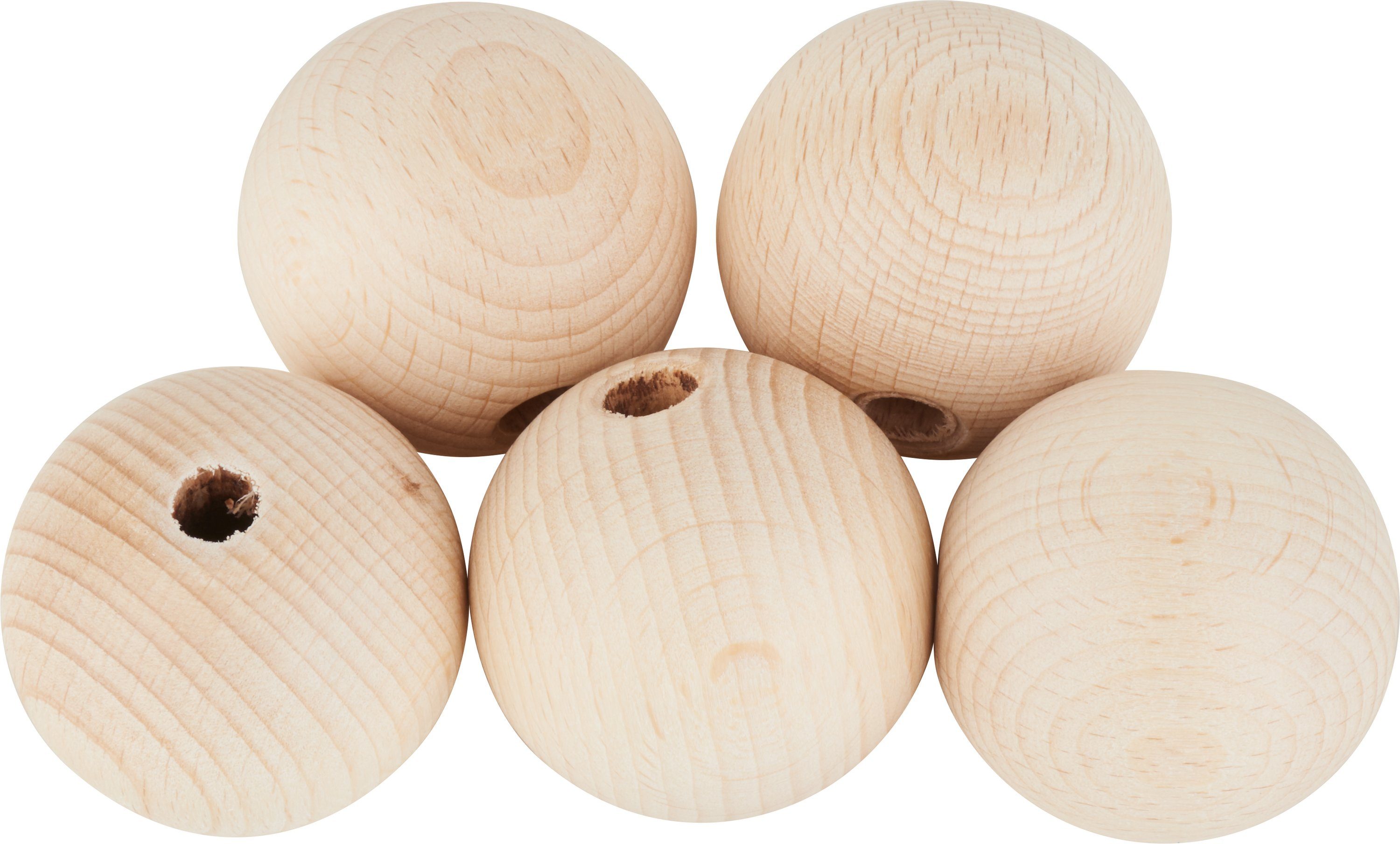 VBS Ремесленные бусы Holzkugeln, (5-tlg), durchgebohrt, Ø 40 mm
