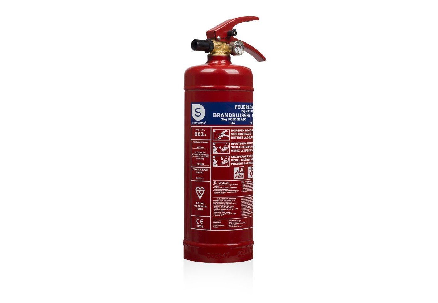Thumbnail - smartwares Pulver-Feuerlöscher Smartwares Feuerlöscher FEX-15120 BB2 2 kg für ABC