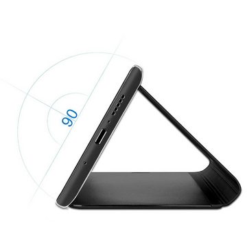 FITSU Handyhülle Spiegel Hülle für Samsung Galaxy S22 Handytasche 6,1 Zoll, Schlanke Klapphülle, elegantes Flipcase, Handyhülle mit Standfunktion