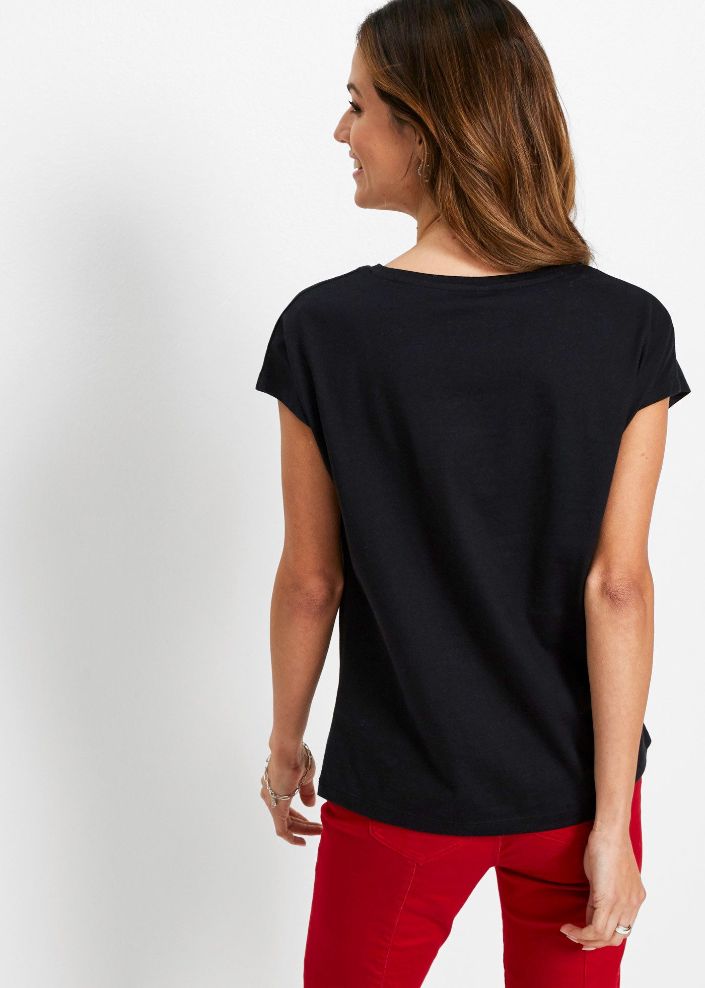 bonprix T-Shirt lockere Passform, Kurzarm, aus Baumwolle günstig online kaufen