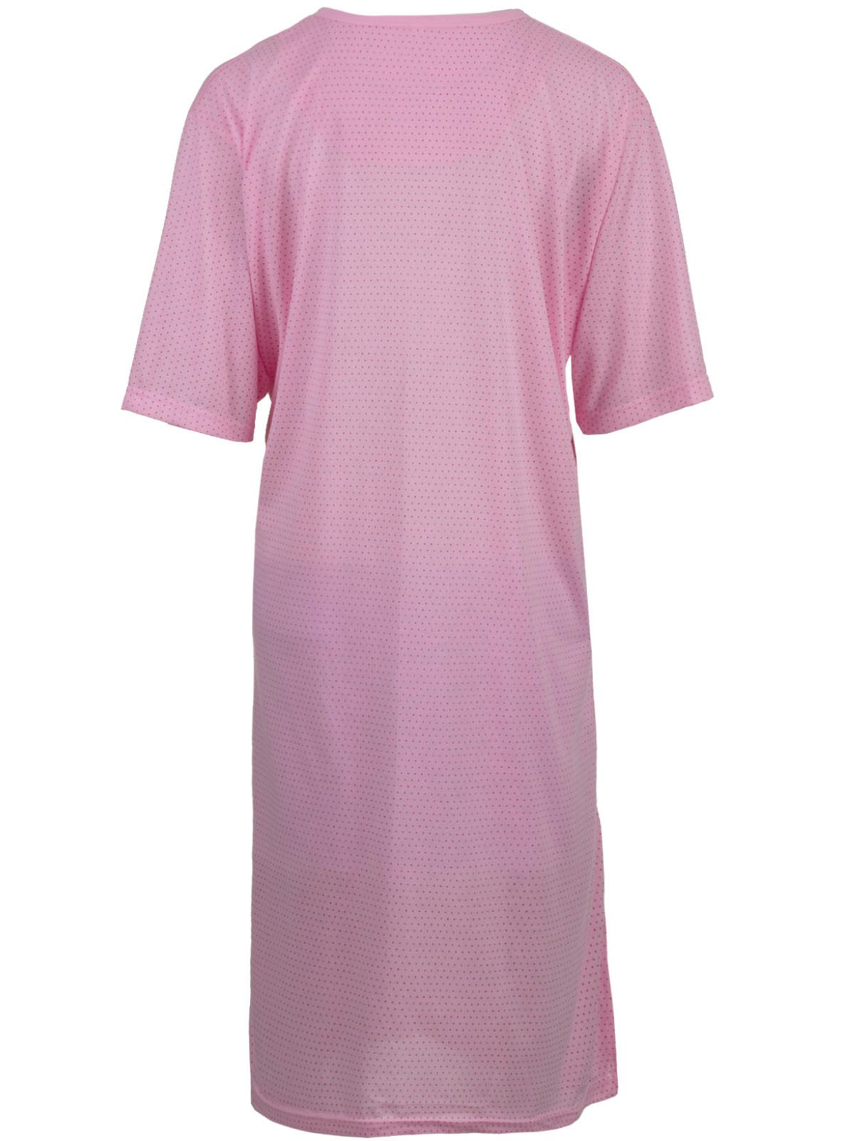 Lucky Nachthemd Nachthemd Kurzarm - Punkte mit Stickerei 3XL-6XL