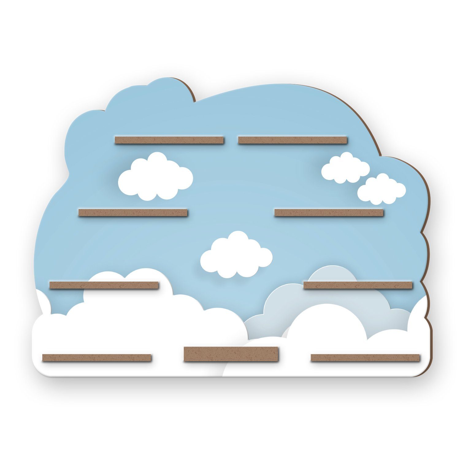 Wandregal MUSIKBOX-REGAL Blaue Wolken