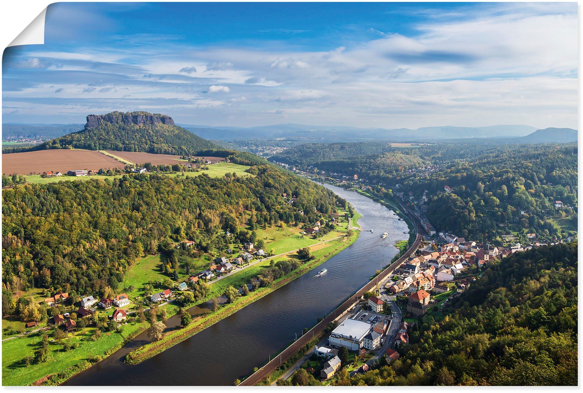 Artland Wandbild als in Elbe oder Alpenbilder grün Alubild, und Wandaufkleber Poster St), & Schweiz, Größen Leinwandbild, Berge (1 versch. Sächsische