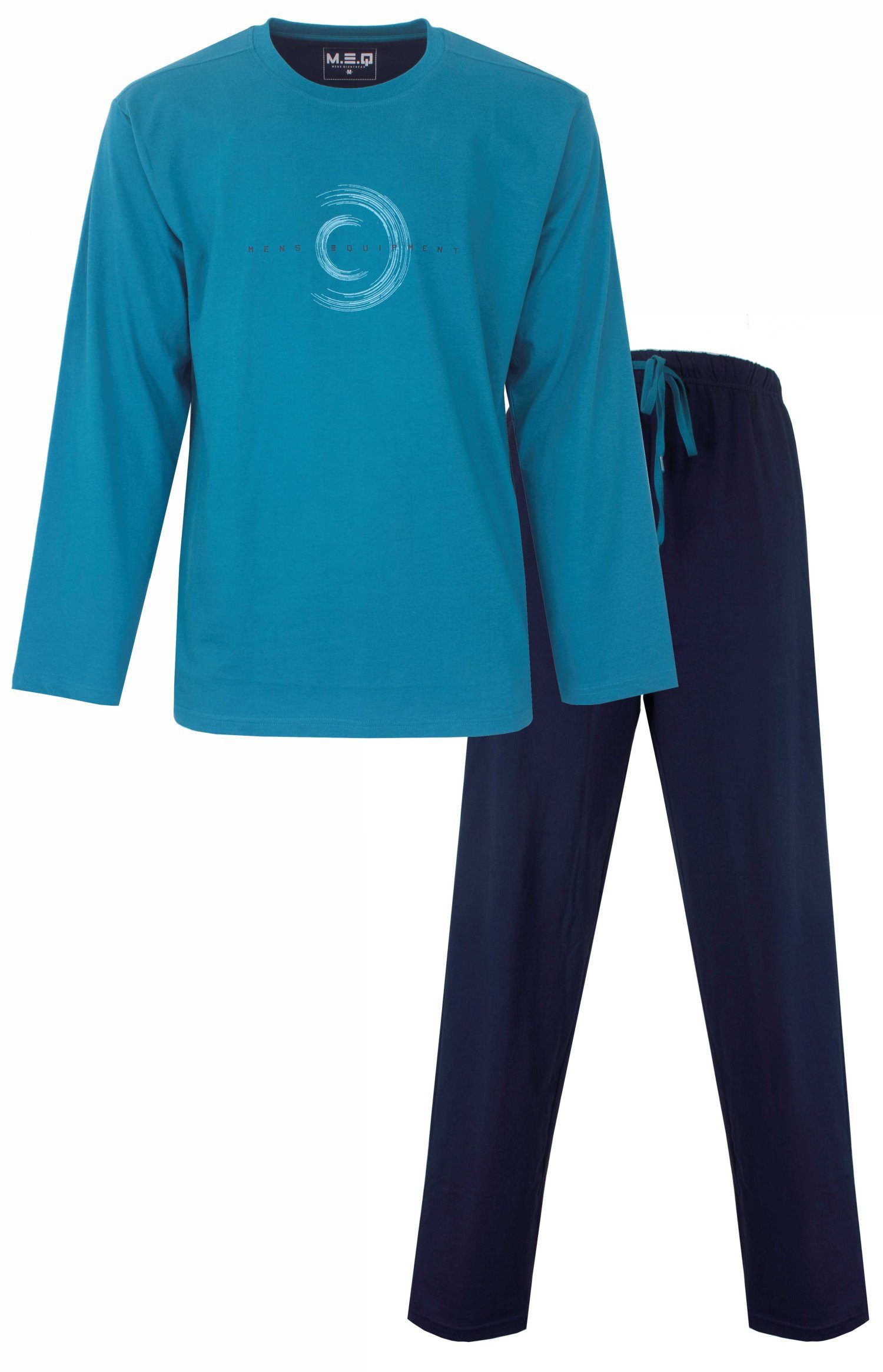 M.E.Q. Schlafanzug Herren Pyjama lang (2 tlg) Baumwolle günstig online kaufen