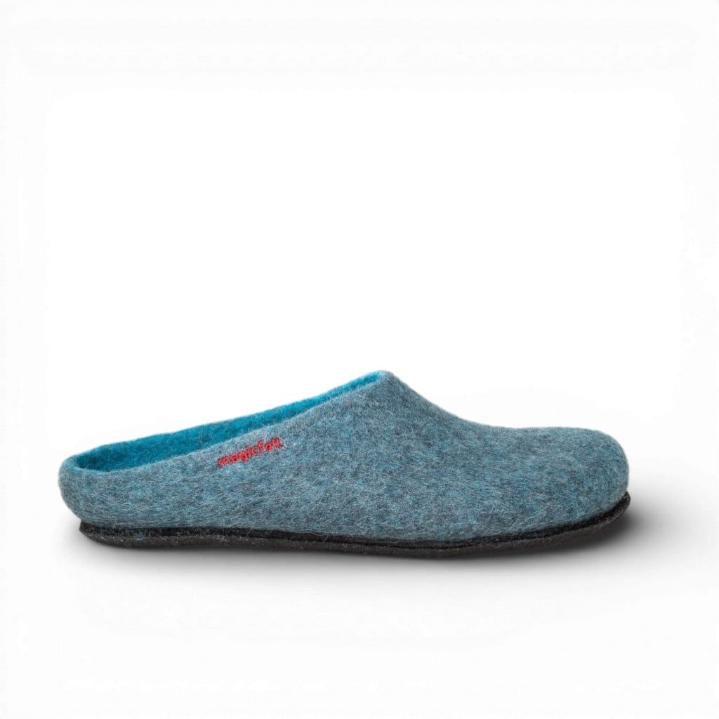 Gottstein Magicfelt 709 (100% Wolle) blaugrau (Größe 36-42) Hausschuh