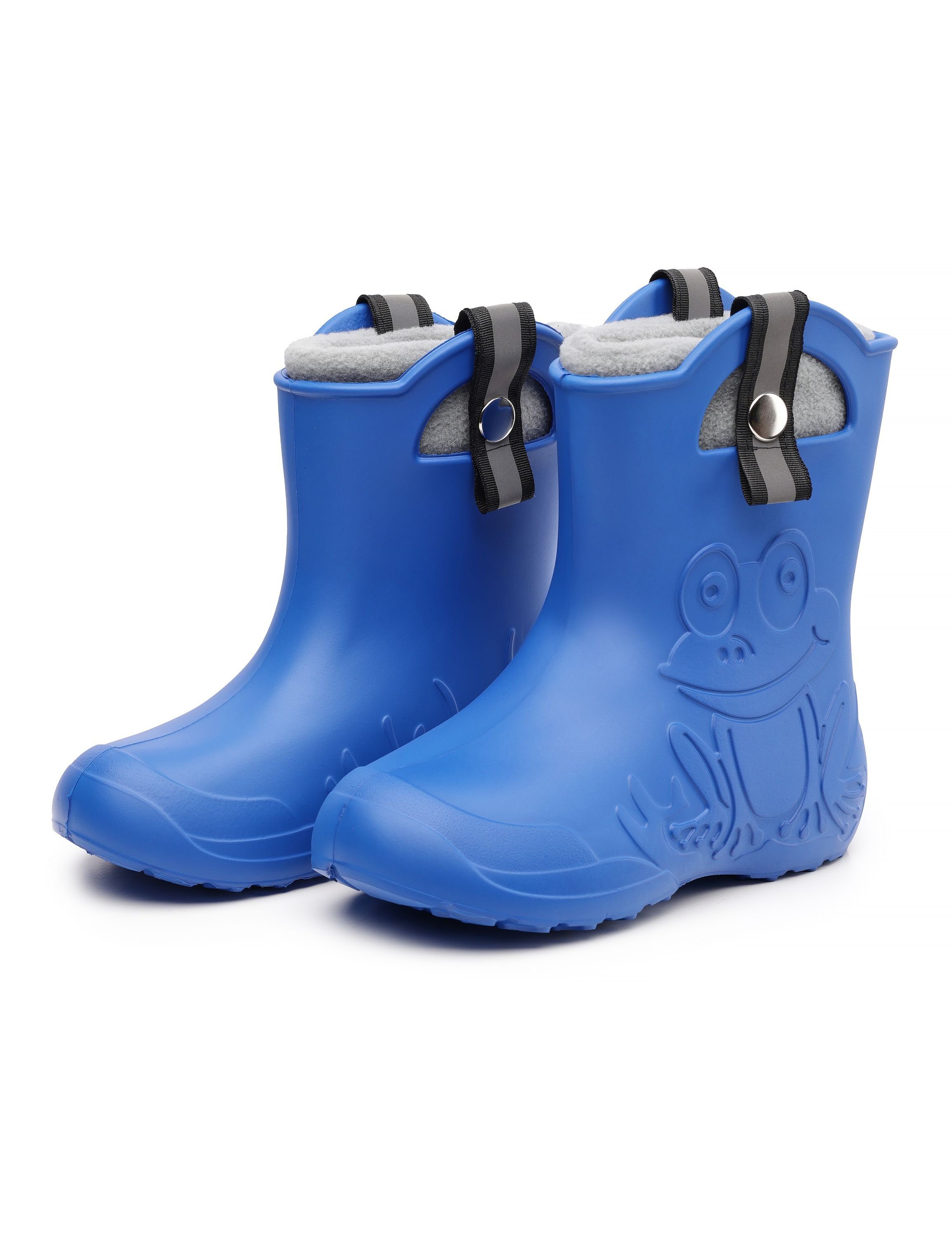 Ladeheid Schaftformer Kinder Gummistiefel Socken Stiefelsocken Grau Wärmende Regenstiefel für