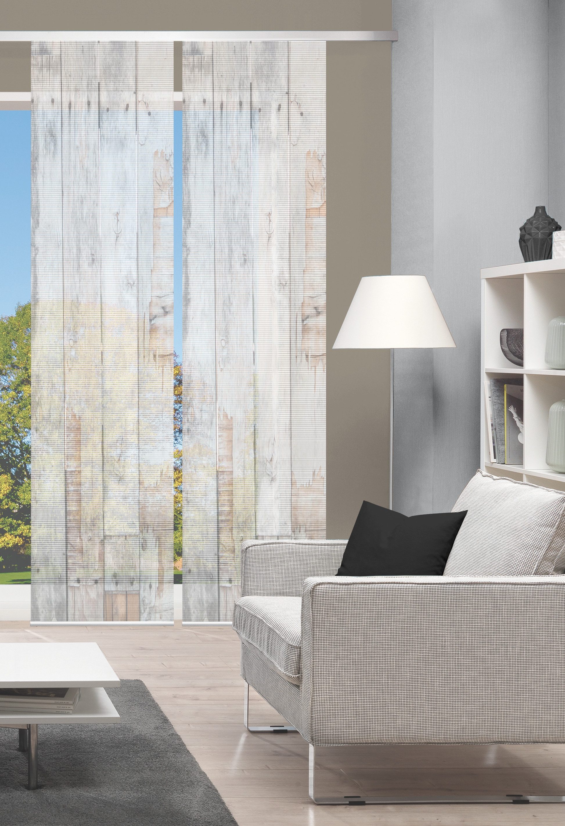 Vision Schiebegardine LIZZA (2 St), Paneelwagen, halbtransparent, SET,SCHIEBEVORHANG,BAMBUS,DIGITALDRUCK