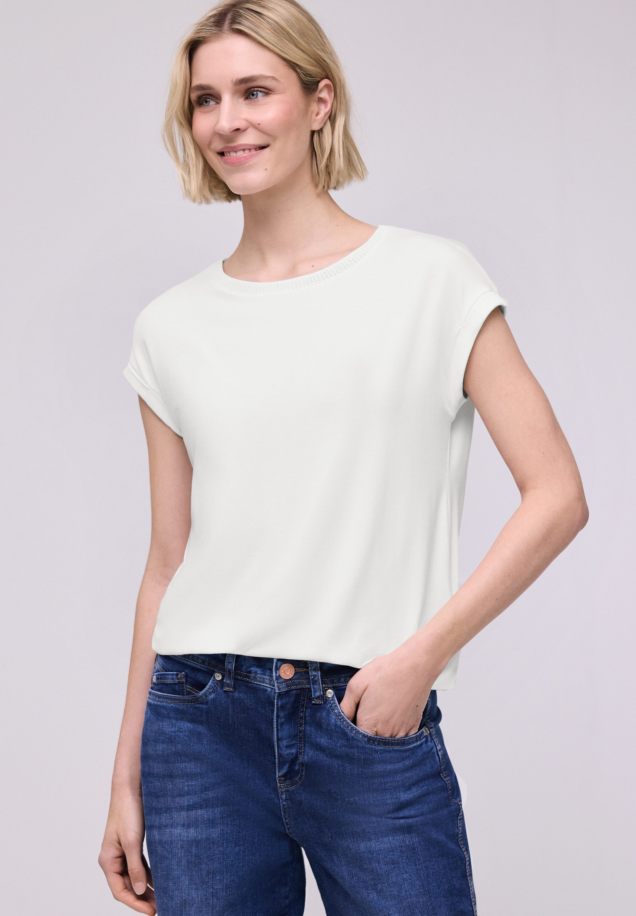 STREET ONE T-Shirt mit U-Boot-Ausschnitt