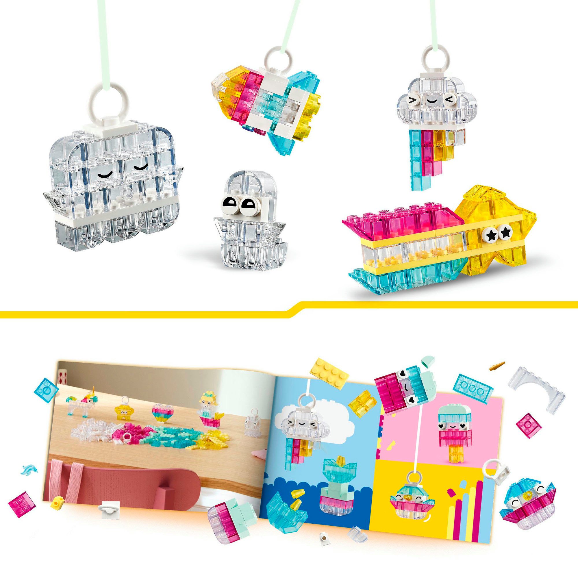 LEGO® Zauberbox mit durchsichtigen Steinen (11040), LEGO Classic Konstruktionsspielsteine, (340 St), Made in Europe – Bild 5 von 5