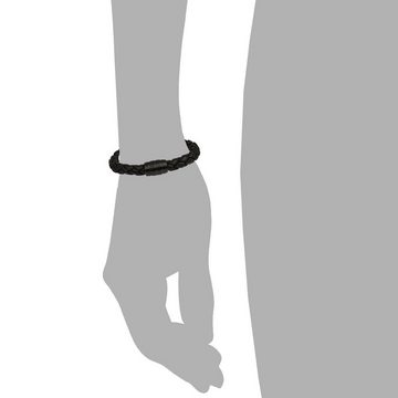 SilberDream Edelstahlarmband SilberDream Lederarmband schwarz (Armband), Armbänder für Damen, Herren aus Edelstahl (Stainless Steel), Farbe: sc
