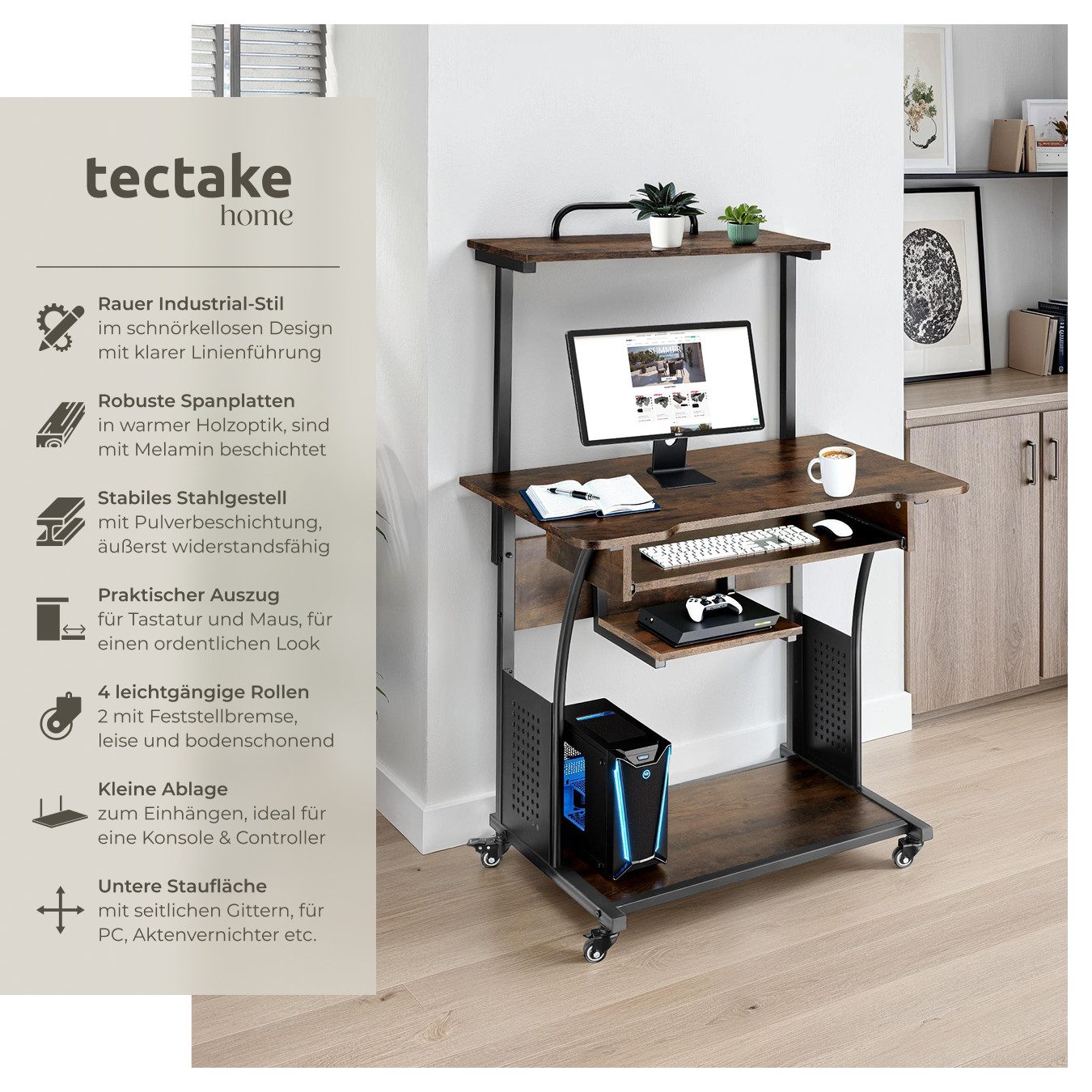 tectake Schreibtisch Fife (1-St., 1 tlg), günstig online kaufen