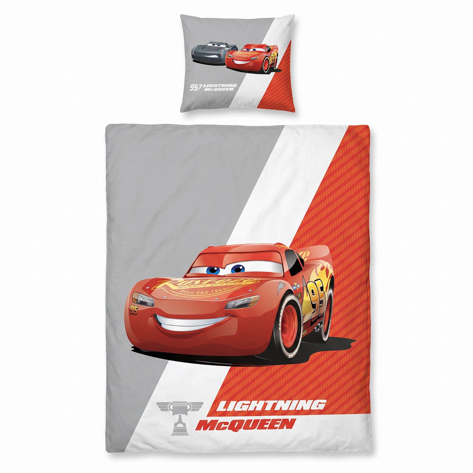Disney Kinderbettwäsche Disney Cars McQueen Bettwäsche Set für Kinder 135-140/200 cm 65x65 cm, 2 teilig