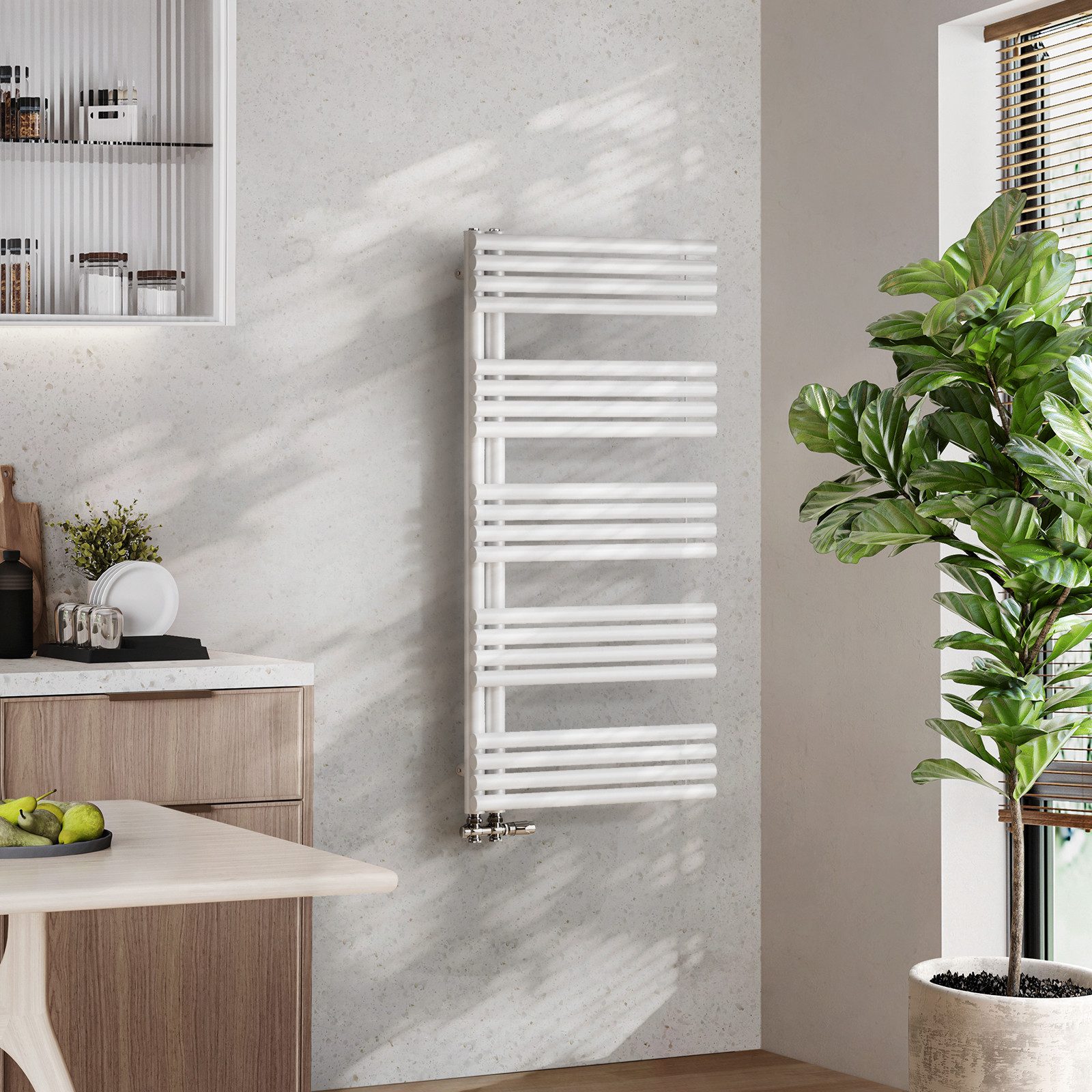 EMKE Badheizkörper Design, Rundrohr Handtuchheizkörper, seitenanschluss, Ha günstig online kaufen