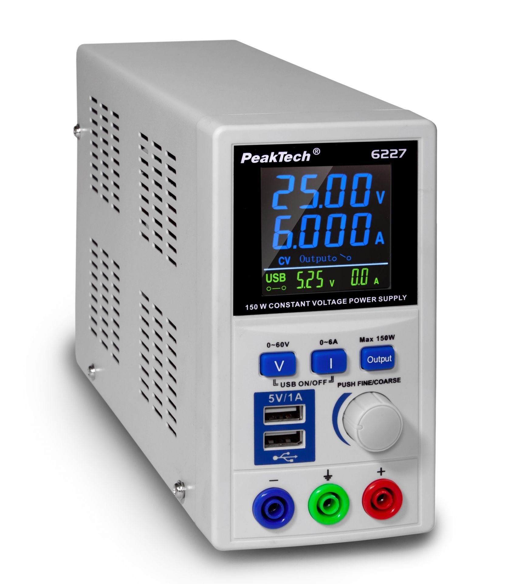 PeakTech »PeakTech P 6227: DC Schaltnetzgerät, 0-60V, 0-6A, 150W max, Labor  Netzgerät mit präziser LCD Anzeige« Labor-Netzteil
