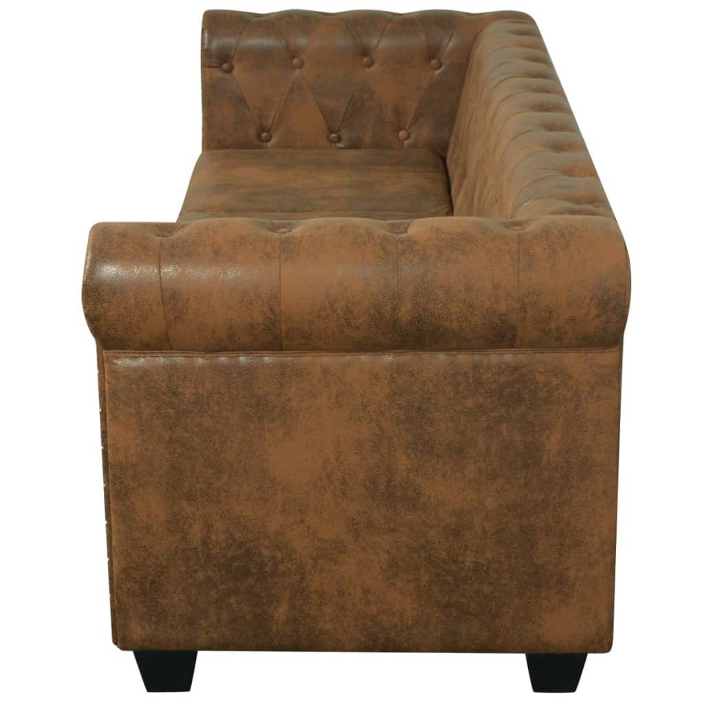 2-Sitzer mit Nietenverzierung antik DOTMALL Chesterfield-Sofa Knopfheftung und braun,