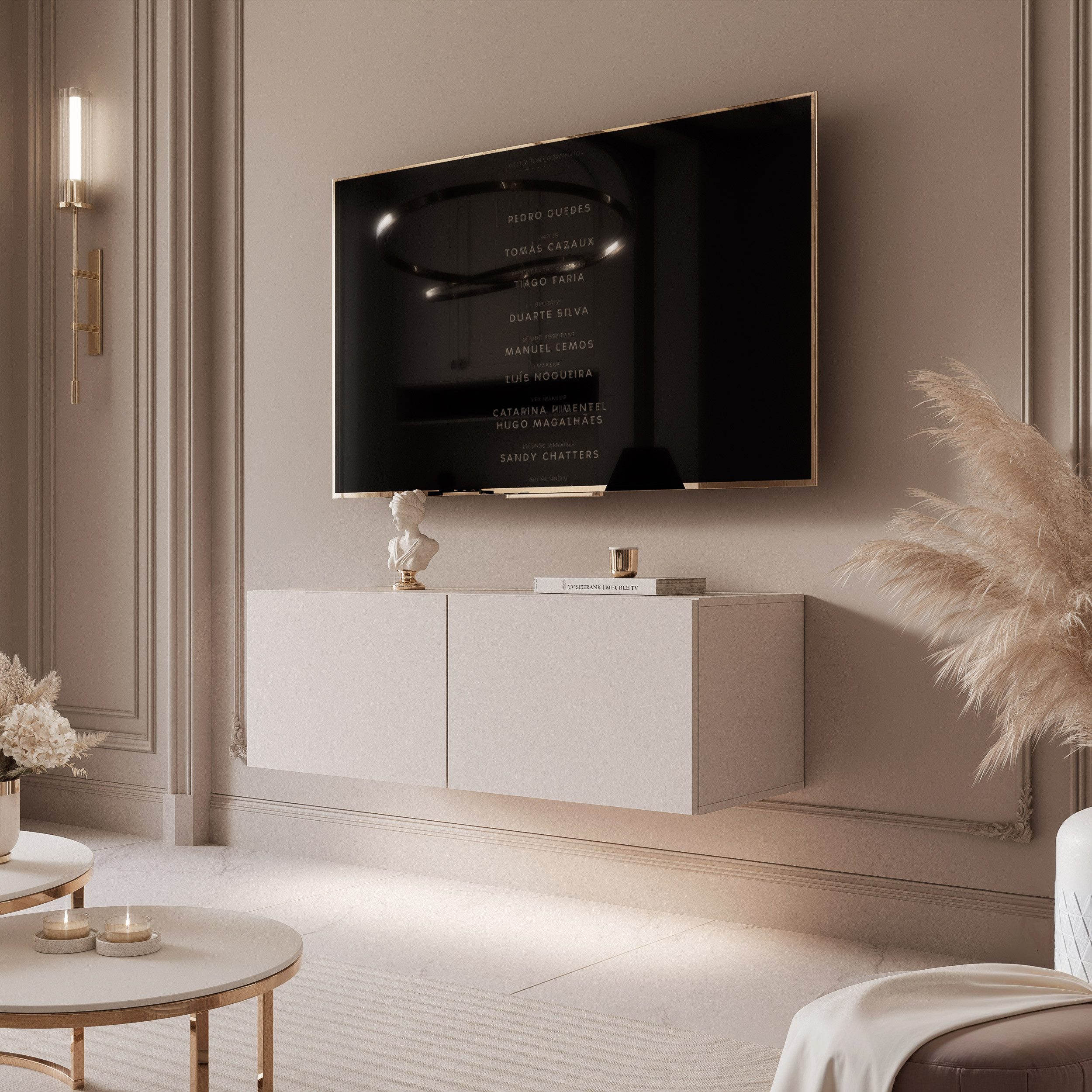 yourhouse24 Lowboard TV ANGEL 100 mit LED-Beleuchtung – Griffloses Design