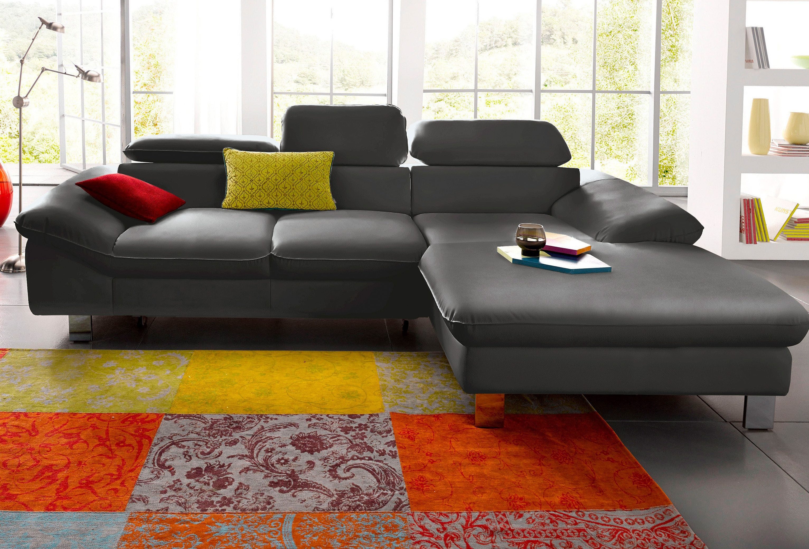 COTTA Ecksofa Driver L-Form, B:268 cm, moderne Couch mit Wellenunterfederung, Kopfteilverstellung, optional Schlaffunktion & Bettkasten