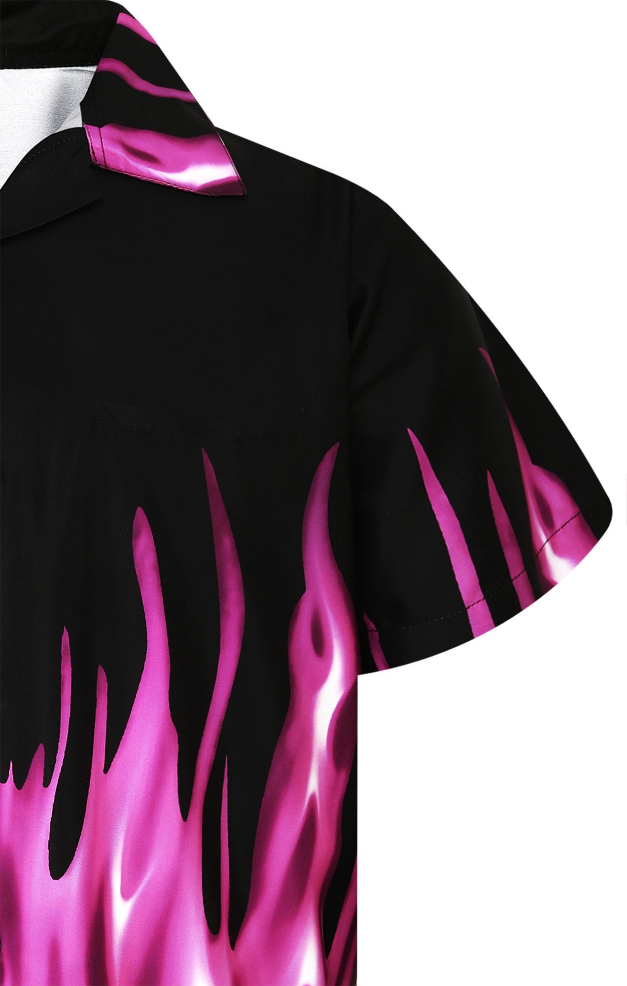 King Kameha Hawaiihemd "Flames" Funky Hawaii-Hemd Herren Kurzarm Front-Tasche Stylish – Bild 4 von 5
