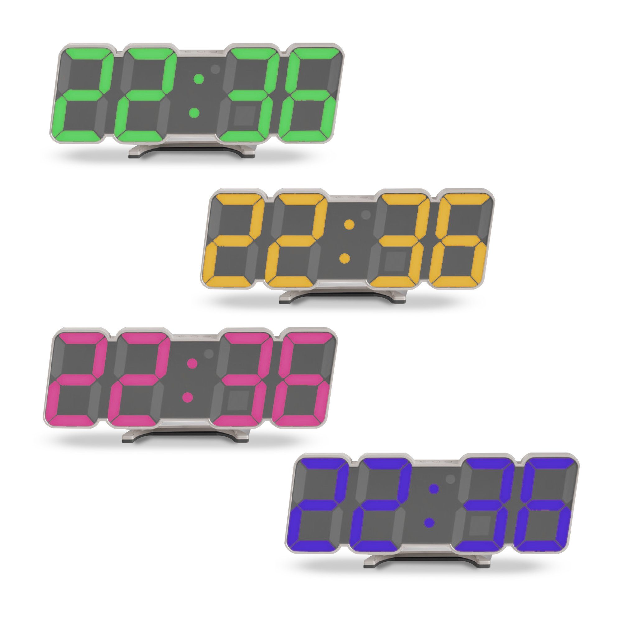 Wanduhr LED-Wand- und Tischuhr mit praktischem Wecker günstig online kaufen