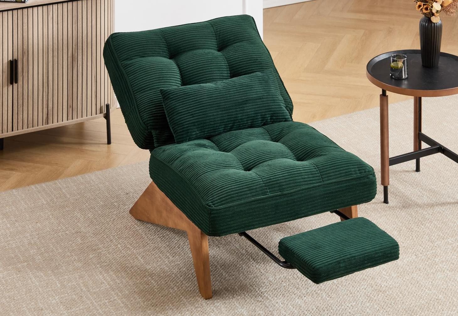 LVHOM Relaxsessel verstellbarer Loungesessel mit Fußstütze & Lendenkissen, günstig online kaufen