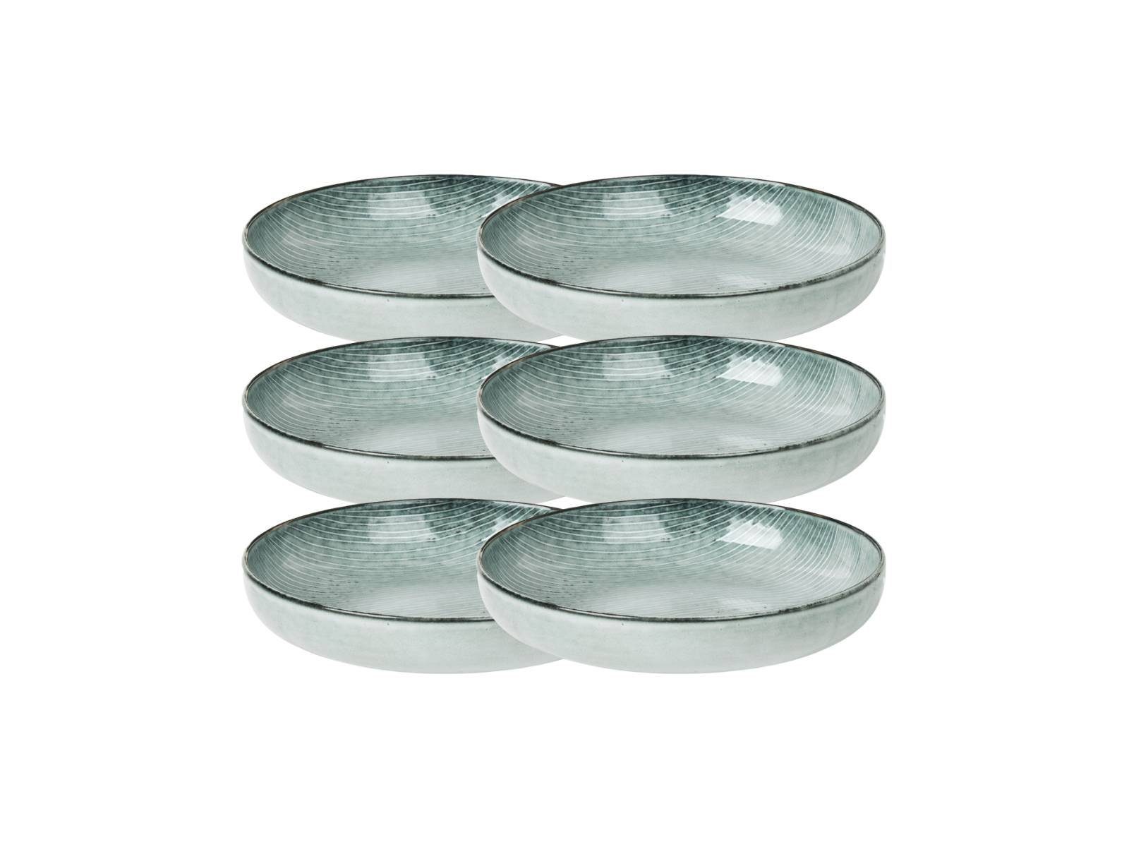 Broste Copenhagen Geschirr-Set NORDIC SEA Schale 22,5 cm Set6, Steinzeug