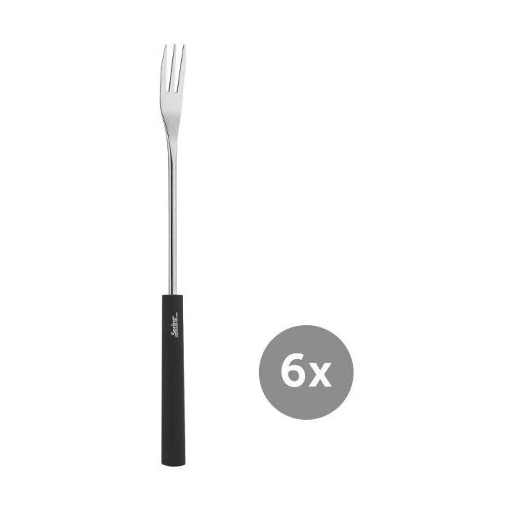 Spring Fonduegabel Käsefonduegabeln 6er-Set Basic schwarz (1 Stück), Edelstahl, spülmaschinenfest, Induktion, alle Herdarten