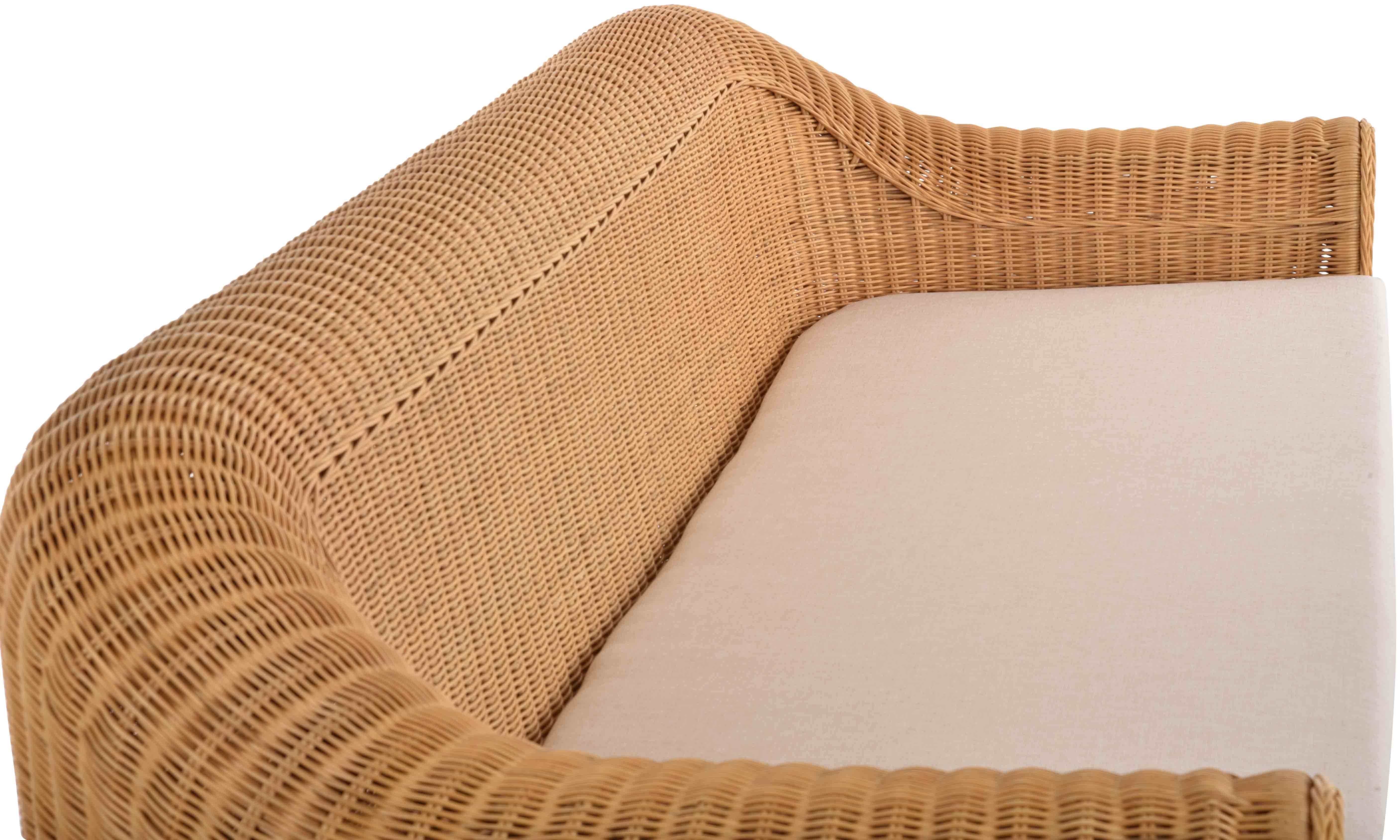 Armlehnen Sessel, Rattan Couch Loungesofa Gewölbte Krines echtem Wohnzimmer Home Rattansofa 4-Sitzer, aus Lounge Count