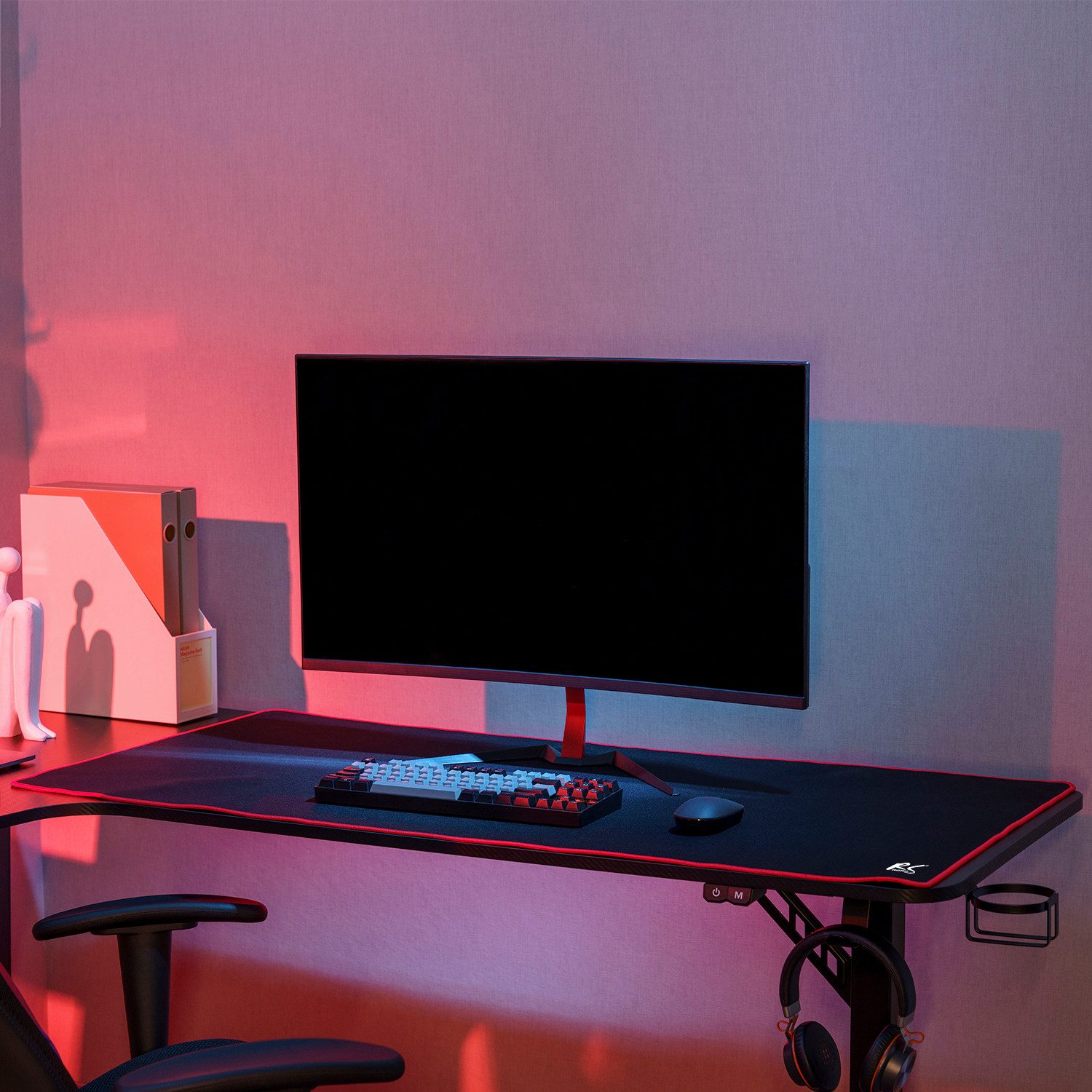 NanoRS Gaming Mauspad RS173 (1-St), Gaming-Schreibtischunterlage 120x60cm schwarz – Bild 2 von 5