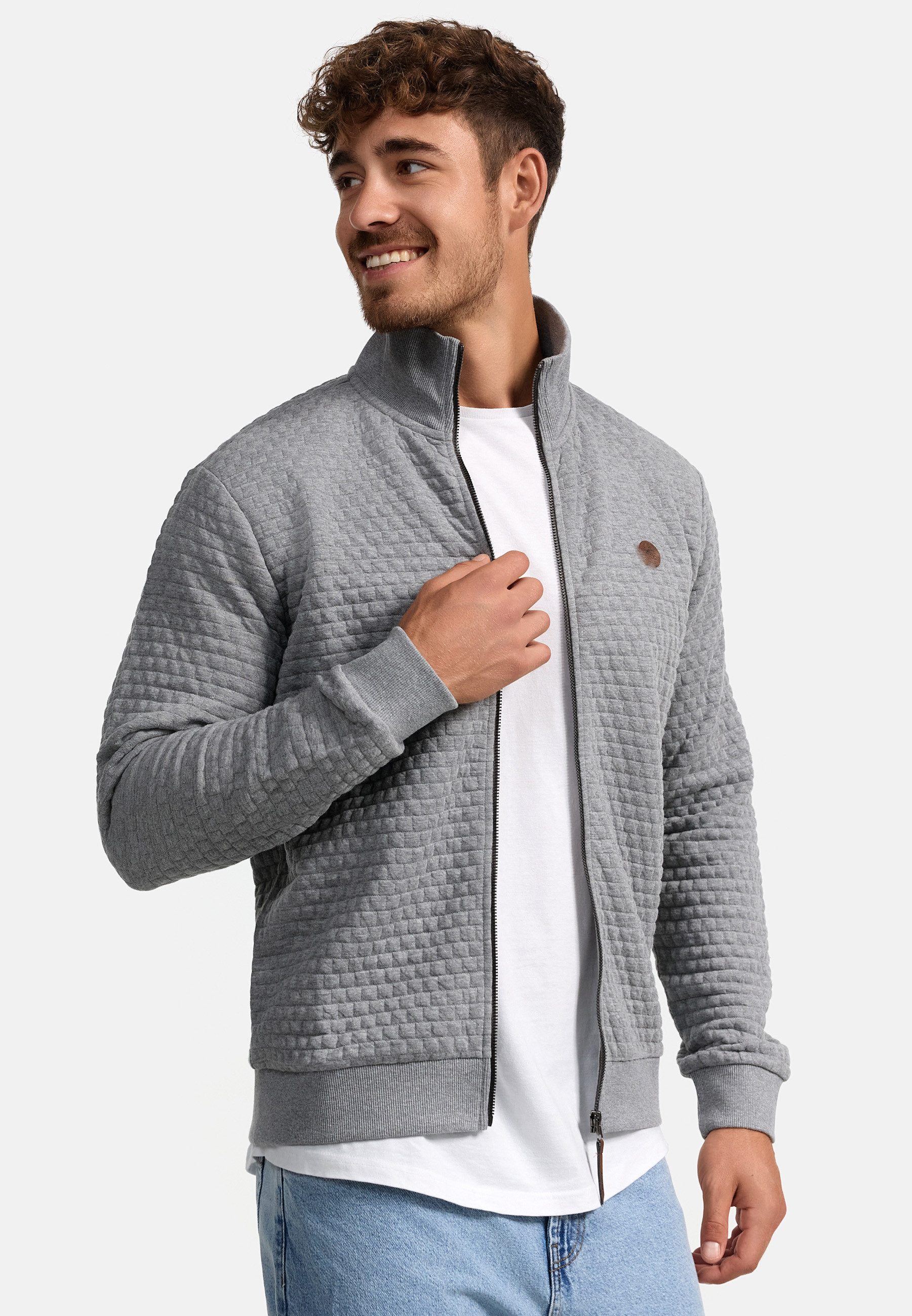Indicode Sweatjacke Herren Bermie Herrenjacke Reißverschluss mit strukturierter Oberfläche