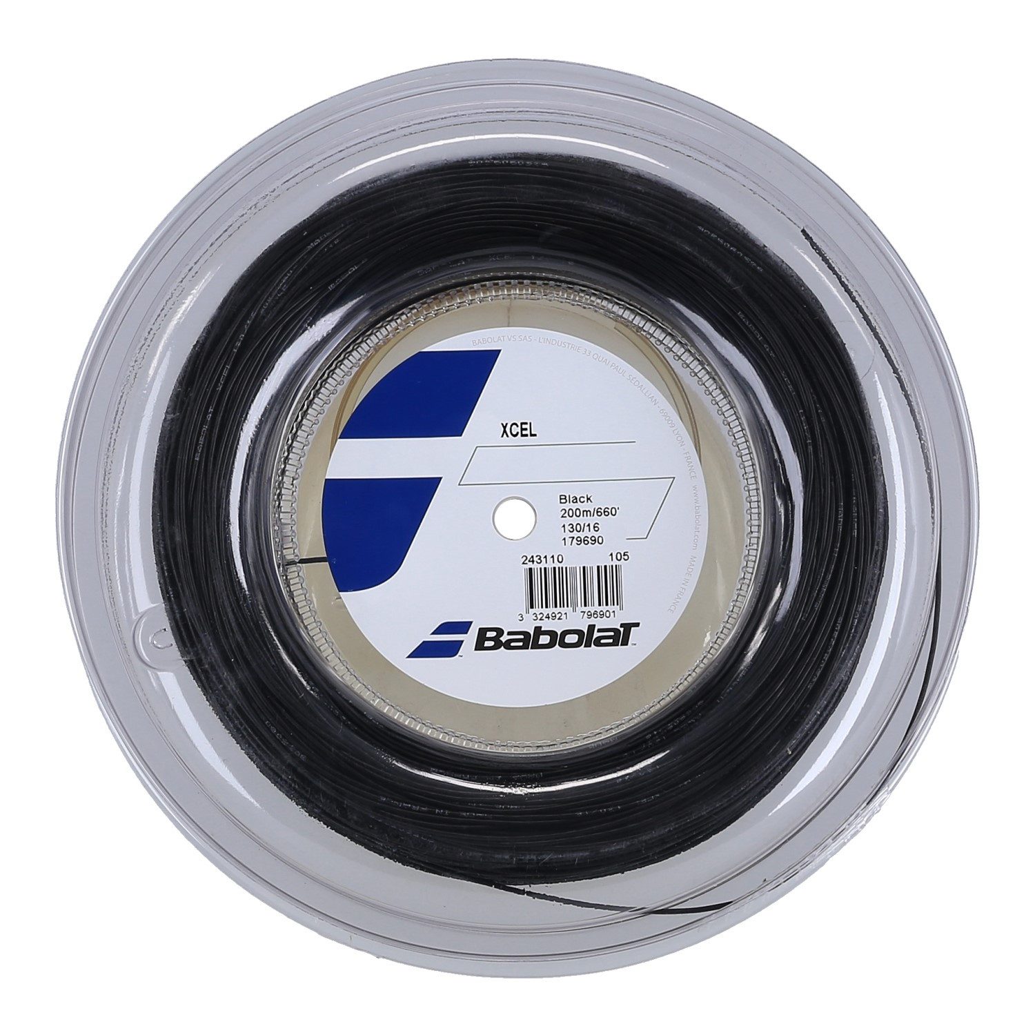 Tennissaite XCel (Armschonung+Touch) schwarz 200m Rolle