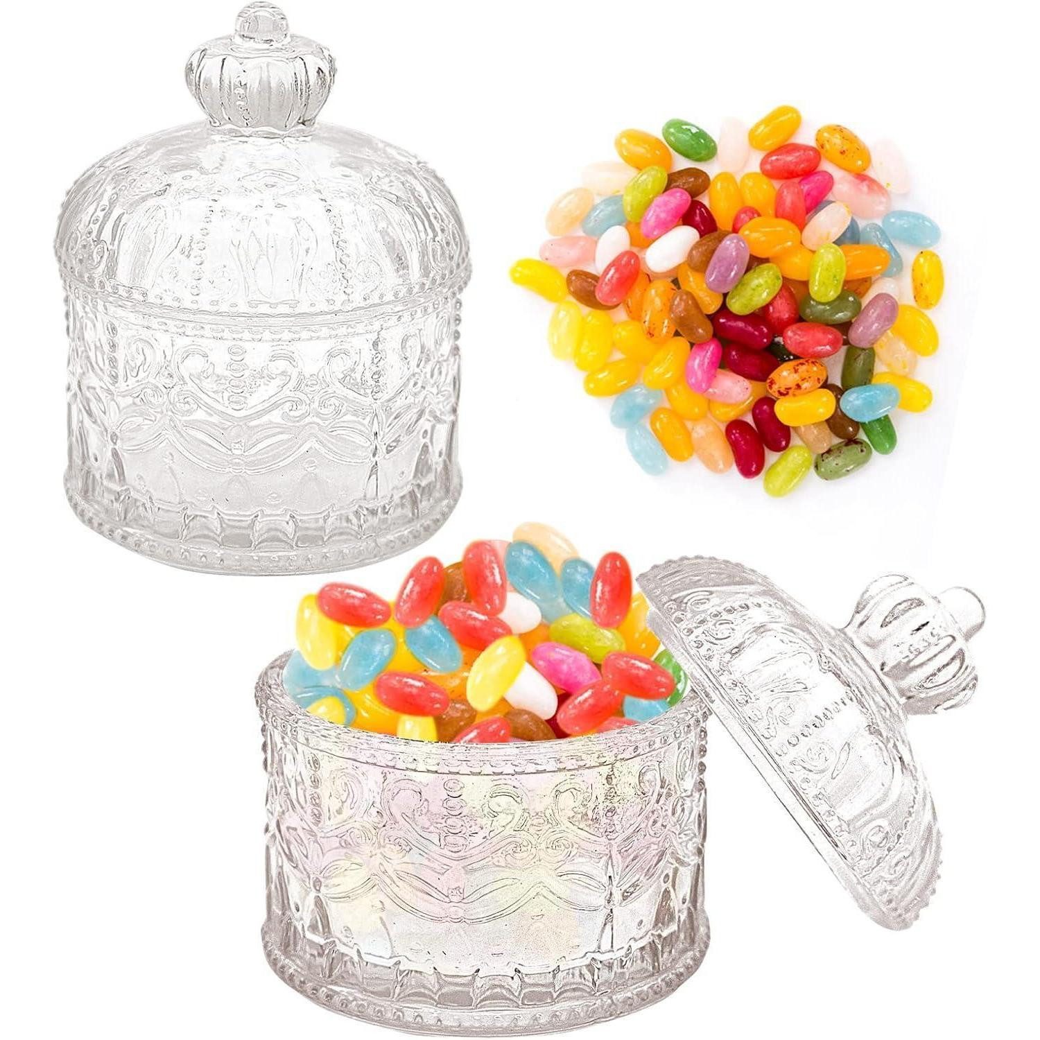 LuxusKollektion Zuckerdose 2er Set Kristallglas Vorratsbehälter mit Deckel Süßigkeiten