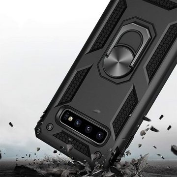 CoolGadget Handyhülle Armor Shield Case für Samsung Galaxy S10 Plus 6,4 Zoll, Outdoor Cover mit Magnet Ringhalterung Handy Hülle für Samsung S10+