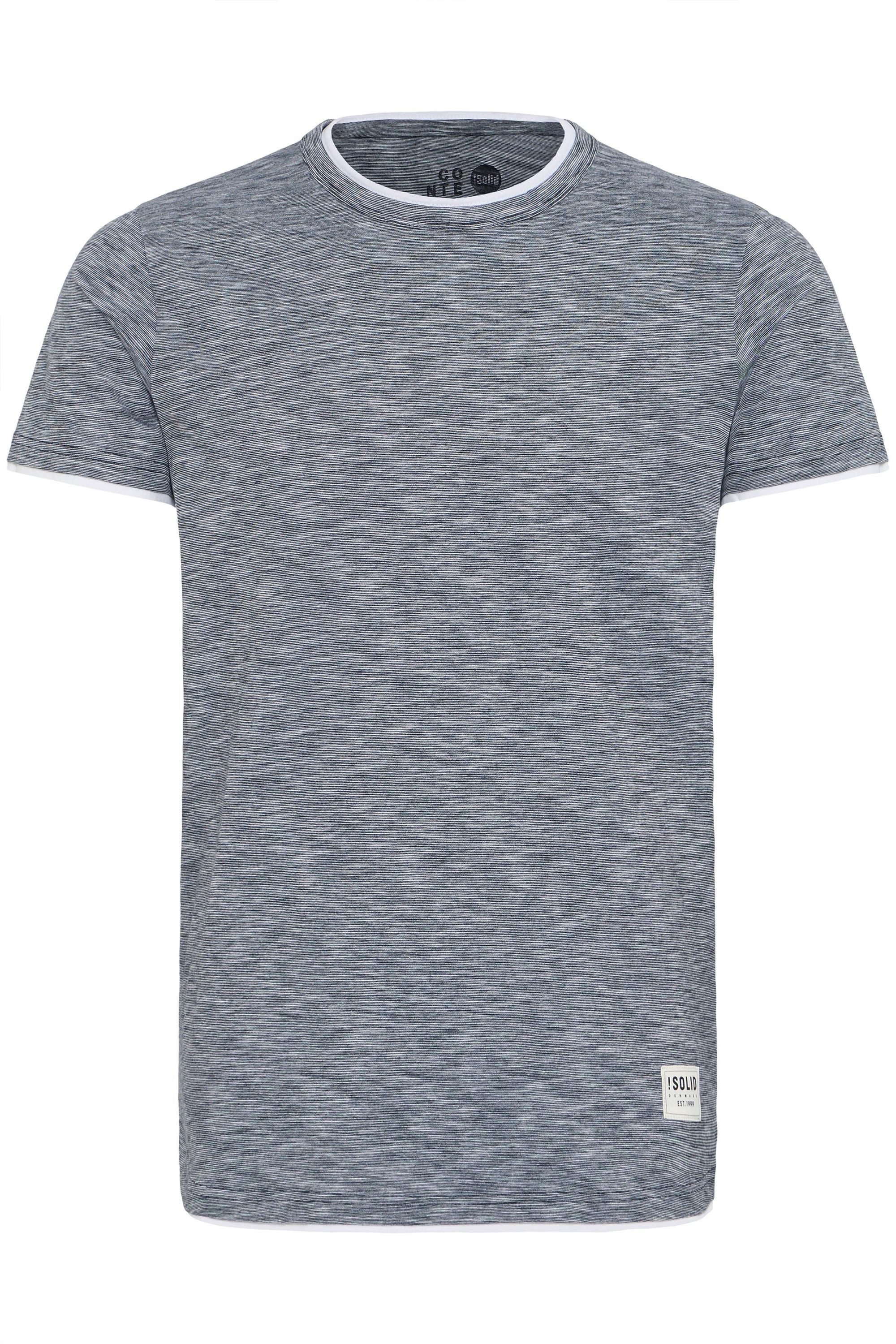 !Solid Rundhalsshirt SDRigos Kurzarmshirt mit farblich abgesetztem Kragen günstig online kaufen