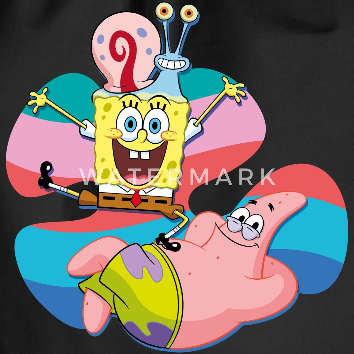 Spreadshirt Turnbeutel SpongeBob Schwammkopf Patrick Gary Die Schnecke Turnbeutel (1-tlg)