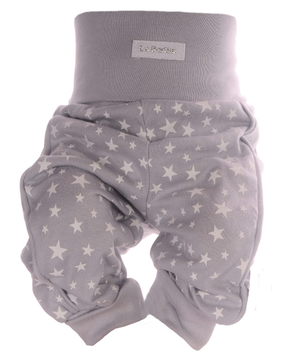 La Bortini Schlupfhose Baby Hose Mitwachshose in Grau oder Weiß mit Sternchen aus Baumwolle, neutral, 44 50 56 62 68 74 80 86 92 98