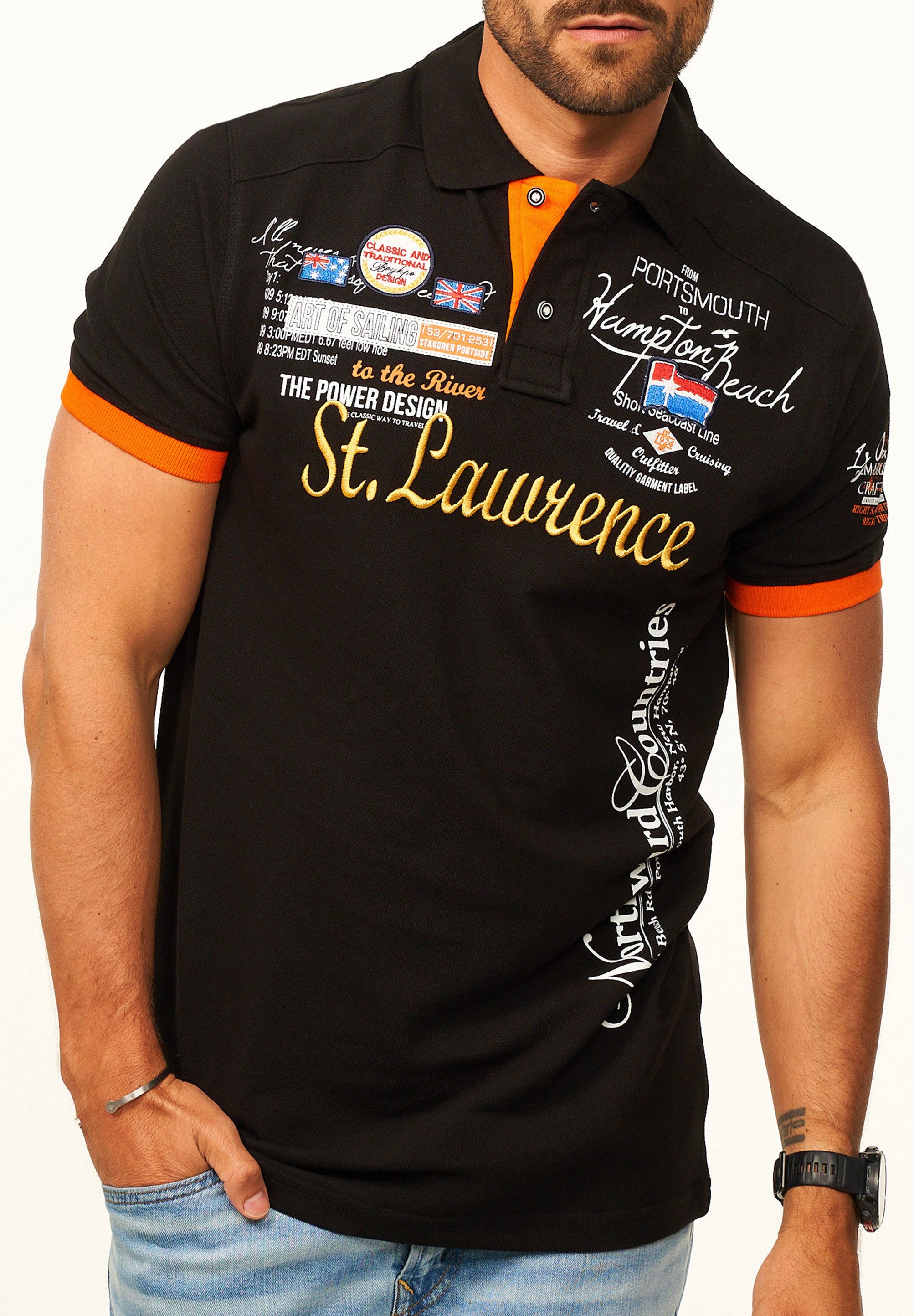 behype Poloshirt mit Stickerei als Freizeit Polo T-Shirt - Polo-Hemd für Herren Kurzarm Polohemd im Regular-Fit in Piqué-Qualität für Männer
