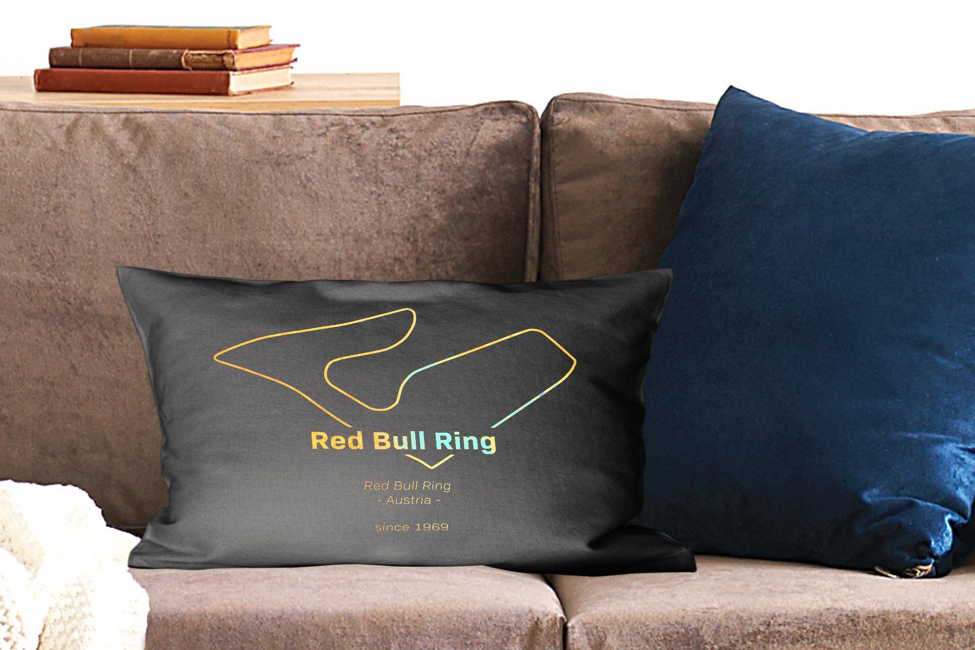 Dekoration, - Wohzimmer mit Ring - 1 MuchoWow Füllung, Schlafzimmer Rennstrecke, Dekokissen Red Formel Dekokissen Bull Zierkissen,