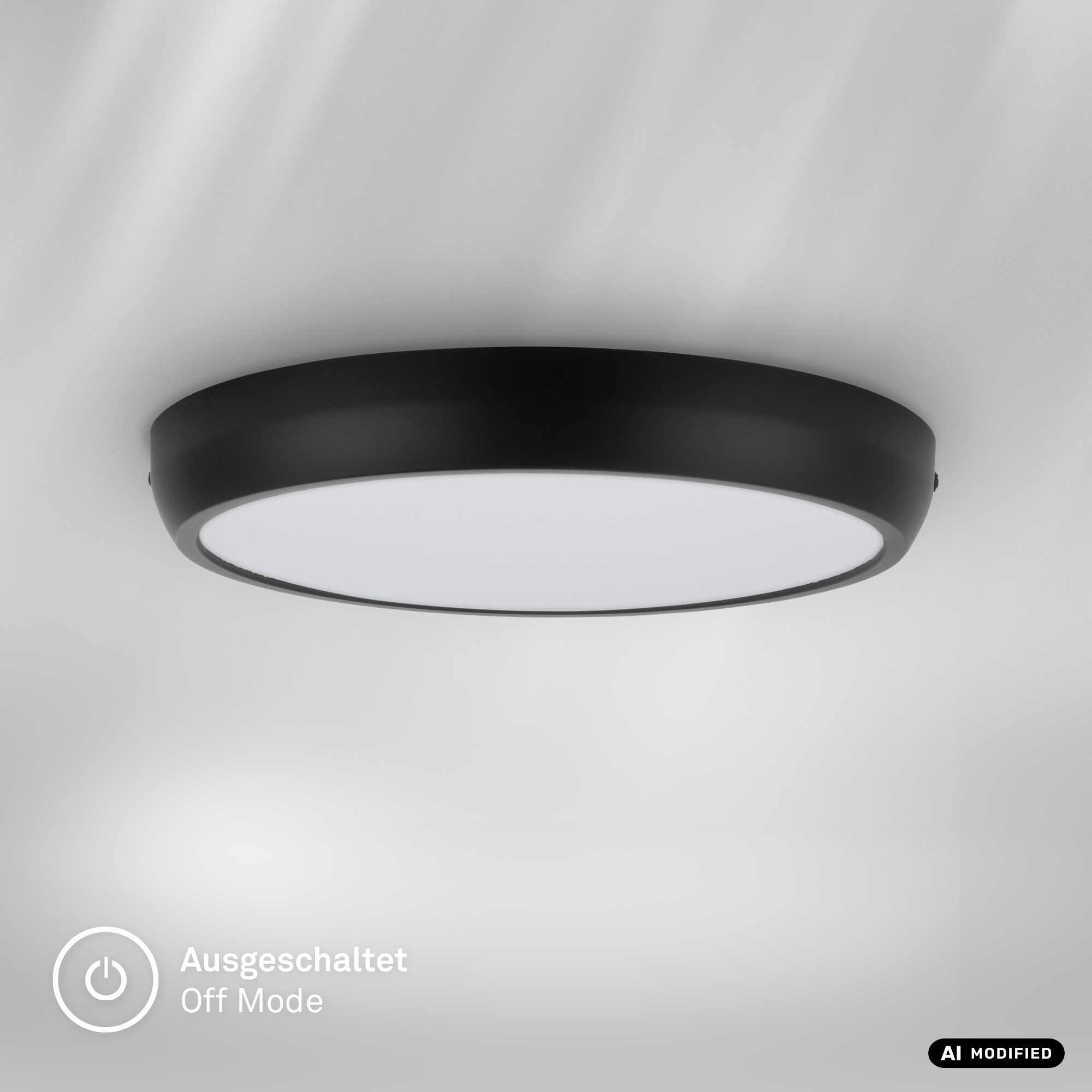 Briloner Leuchten LED Deckenleuchte Bad-Deckenlampe IP44 Badezimmer Gäste-WC Feuchtraum geeignet, LED fest integriert, Neutralweiß, 4000K, 27,5x4 cm, Badezimmer – Bild 5 von 5