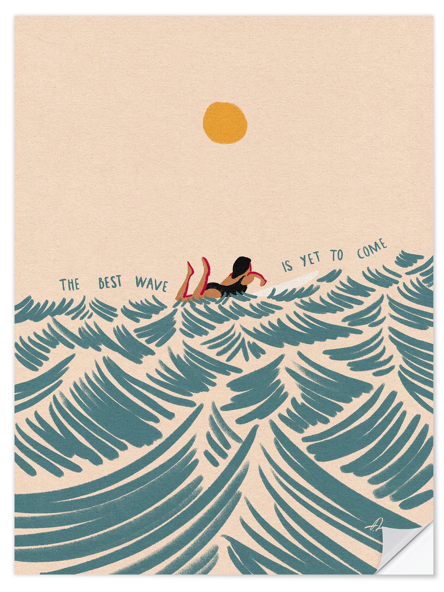 Posterlounge Wandfolie Fabian Lavater, The Best Wave Is Yet to Come, Badezimmer Illustration