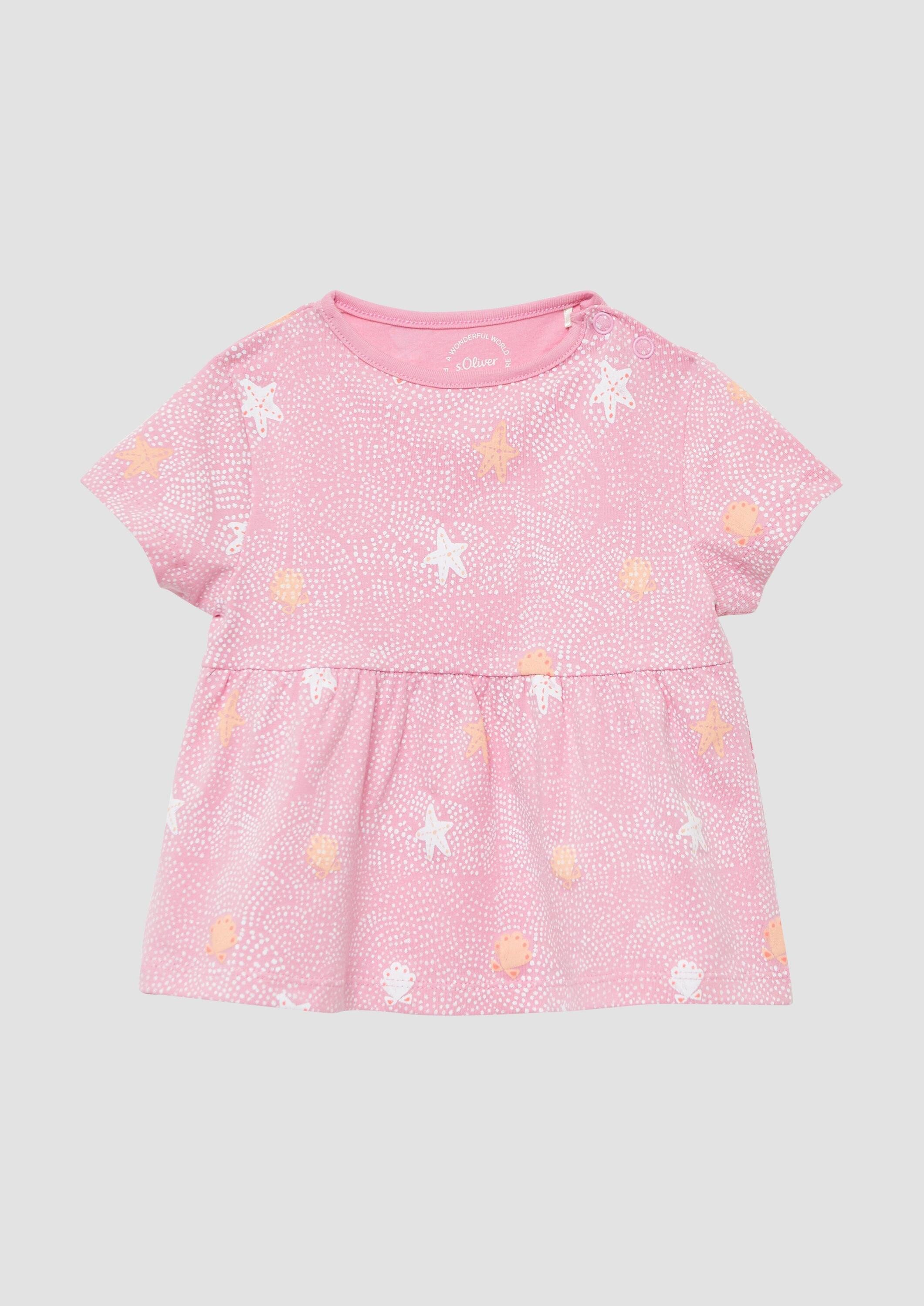 s.Oliver Kurzarmshirt T-Shirt Ausgestelltes T-Shirt mit All-over-Print
