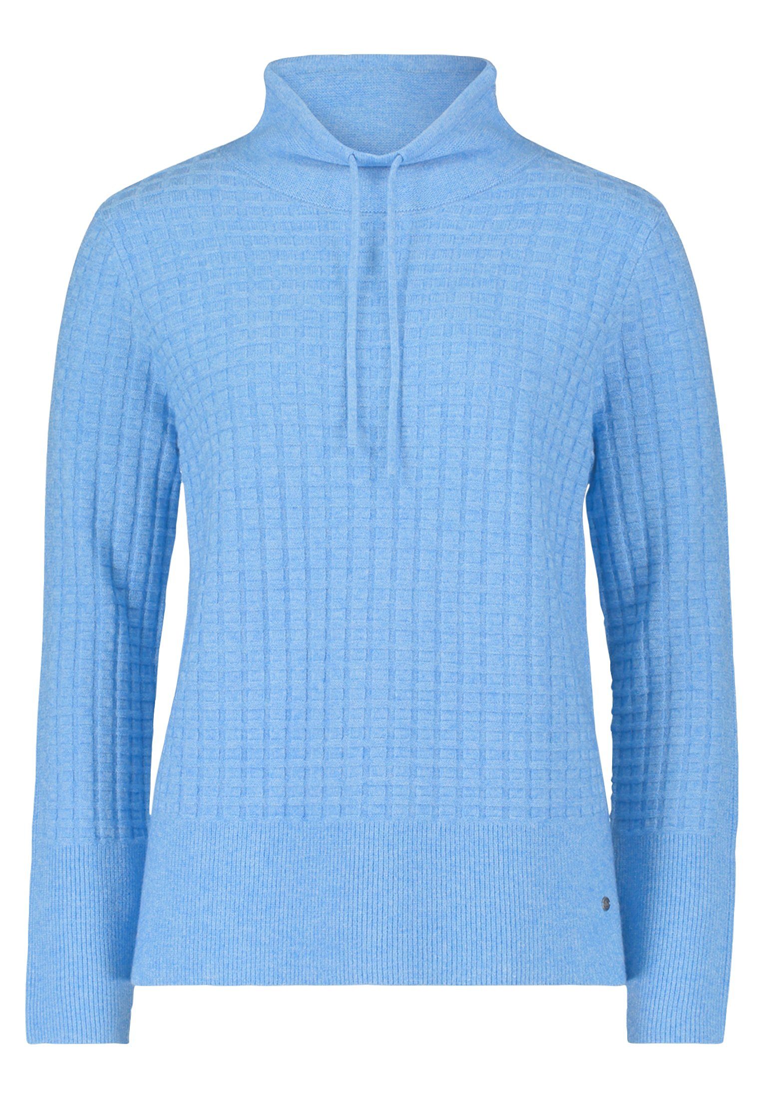 Betty&Co Strickpullover mit Struktur Melange Blue (1-tlg) Kragen