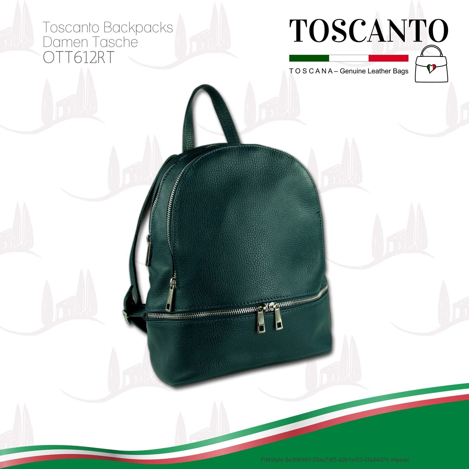 Toscanto Cityrucksack Toscanto Cityrucksack Freizeit (Cityrucksack), Damen Tasche Echtes Leder türkis, Made-In Italy