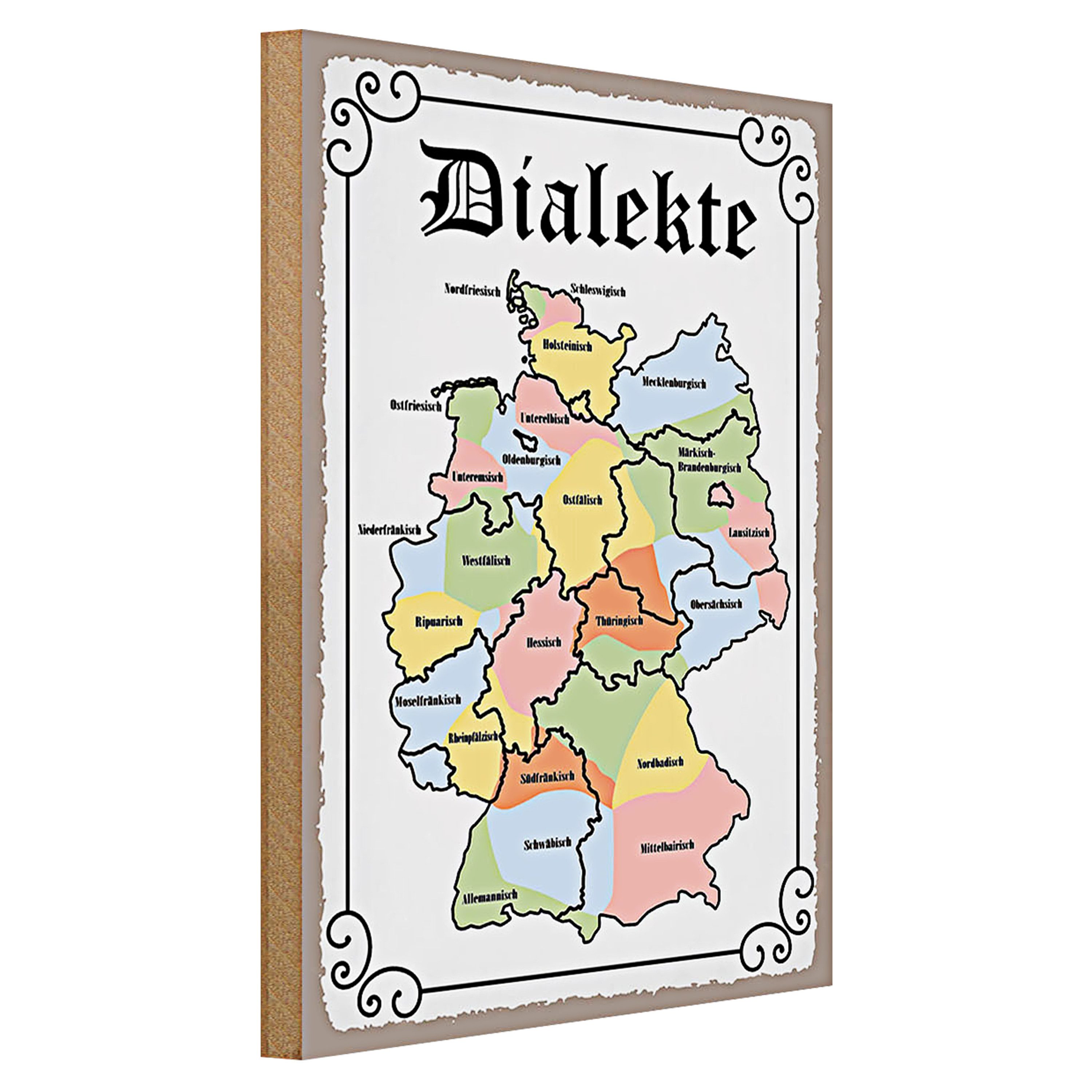 Roomando Holzbild Spruch 30x40cm Dialekte Karte günstig online kaufen