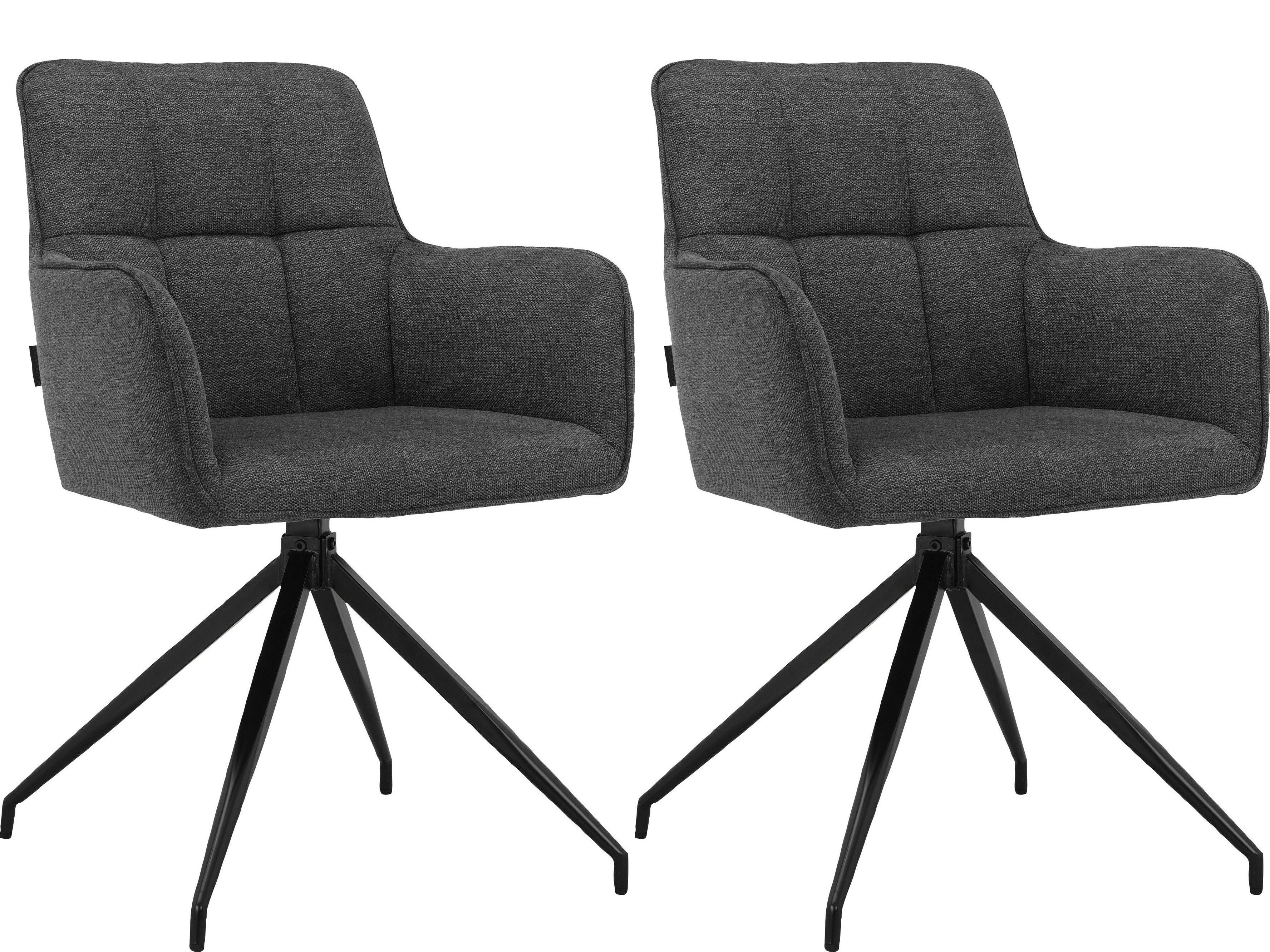 loft24 Esszimmerstuhl Zafira1 (Set, 2 St), Armlehnstuhl, Stuhl Set mit Armlehne, Polsterstuhl, Stoffbezug, modern